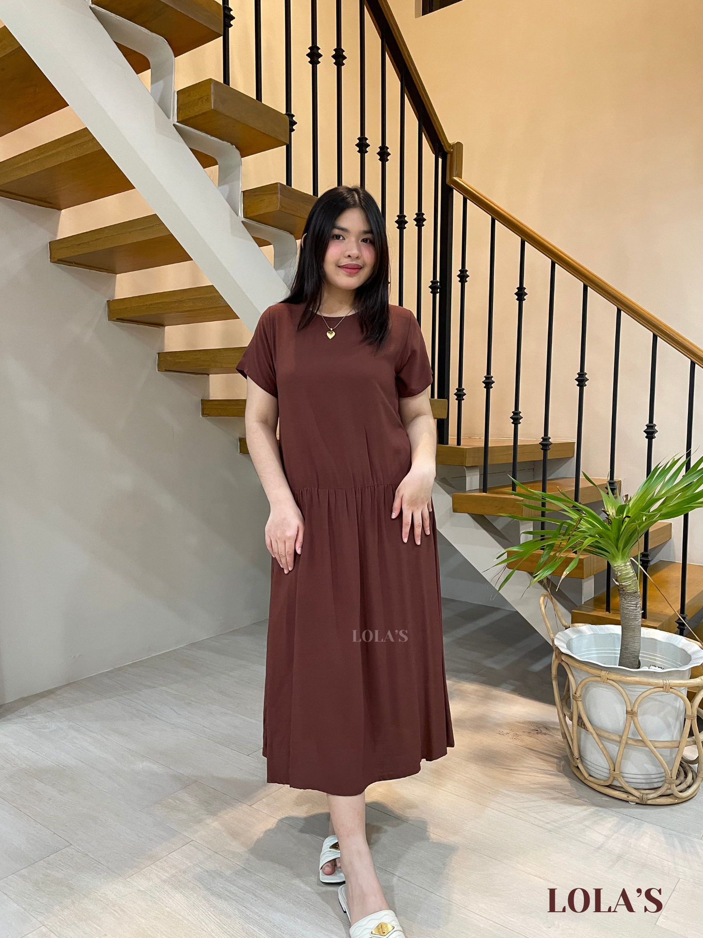 Mina Dress (Chocolate Brown))