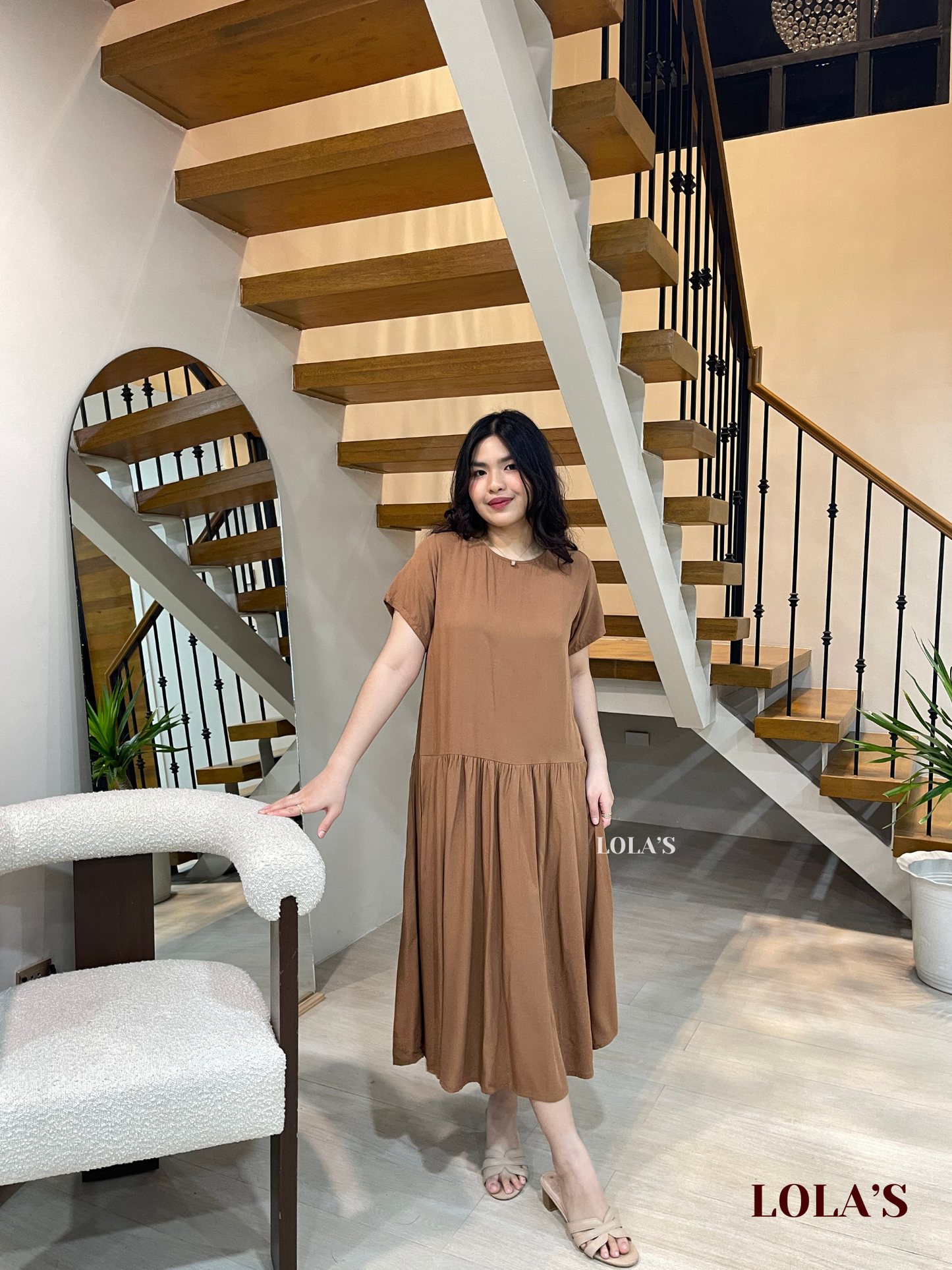 Mina Dress (Tan Brown)