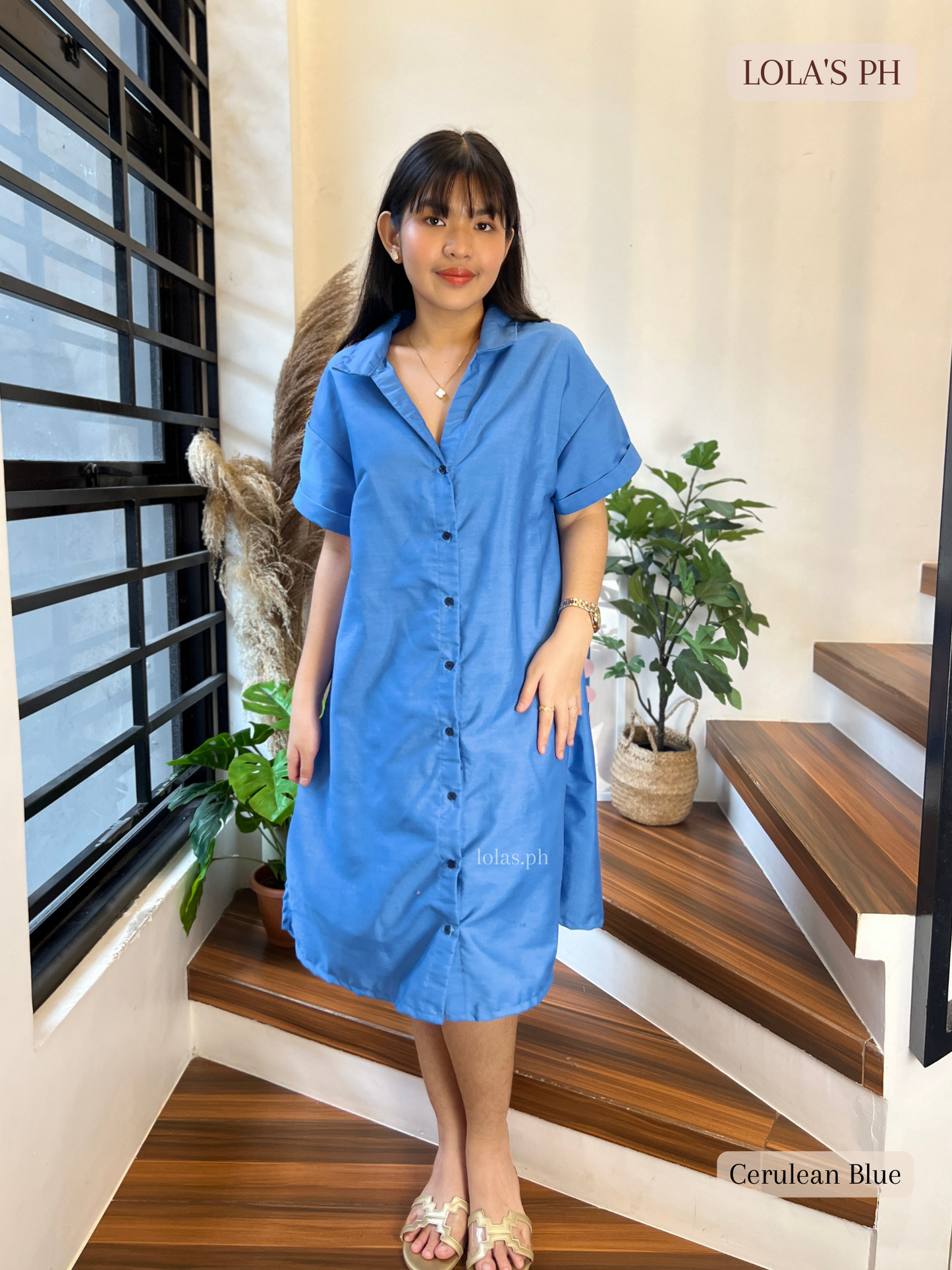 Kelsey Polo Dress (Cerulean Blue)