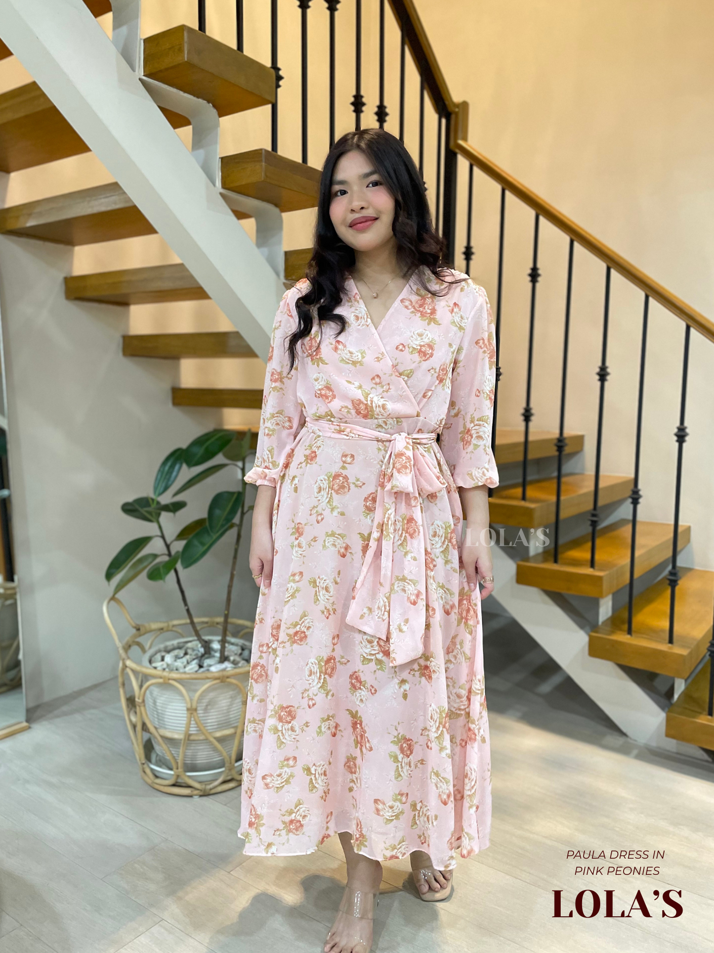Paula Dress (Pink Peonies)