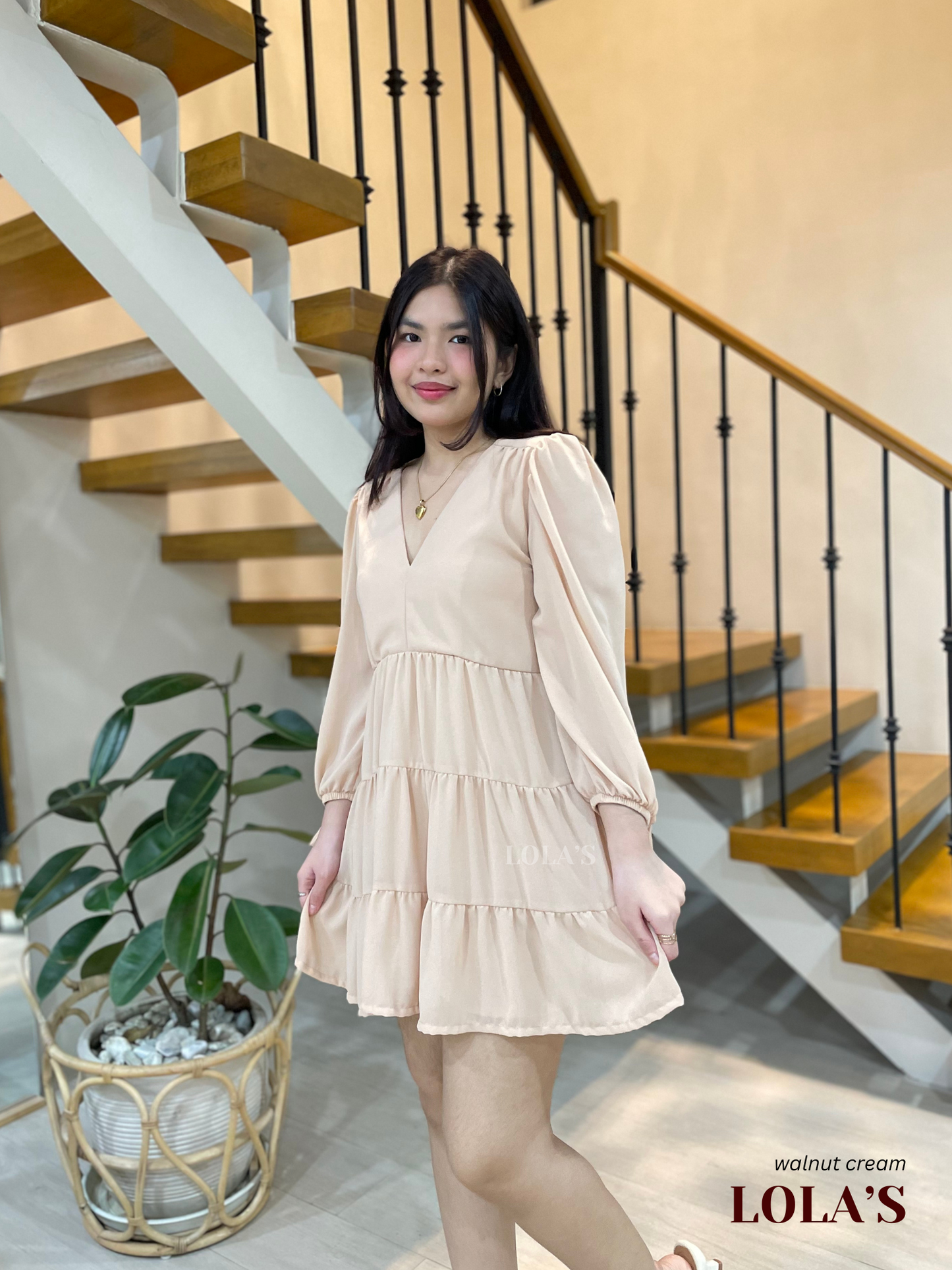 Monina Dress (Walnut Cream)