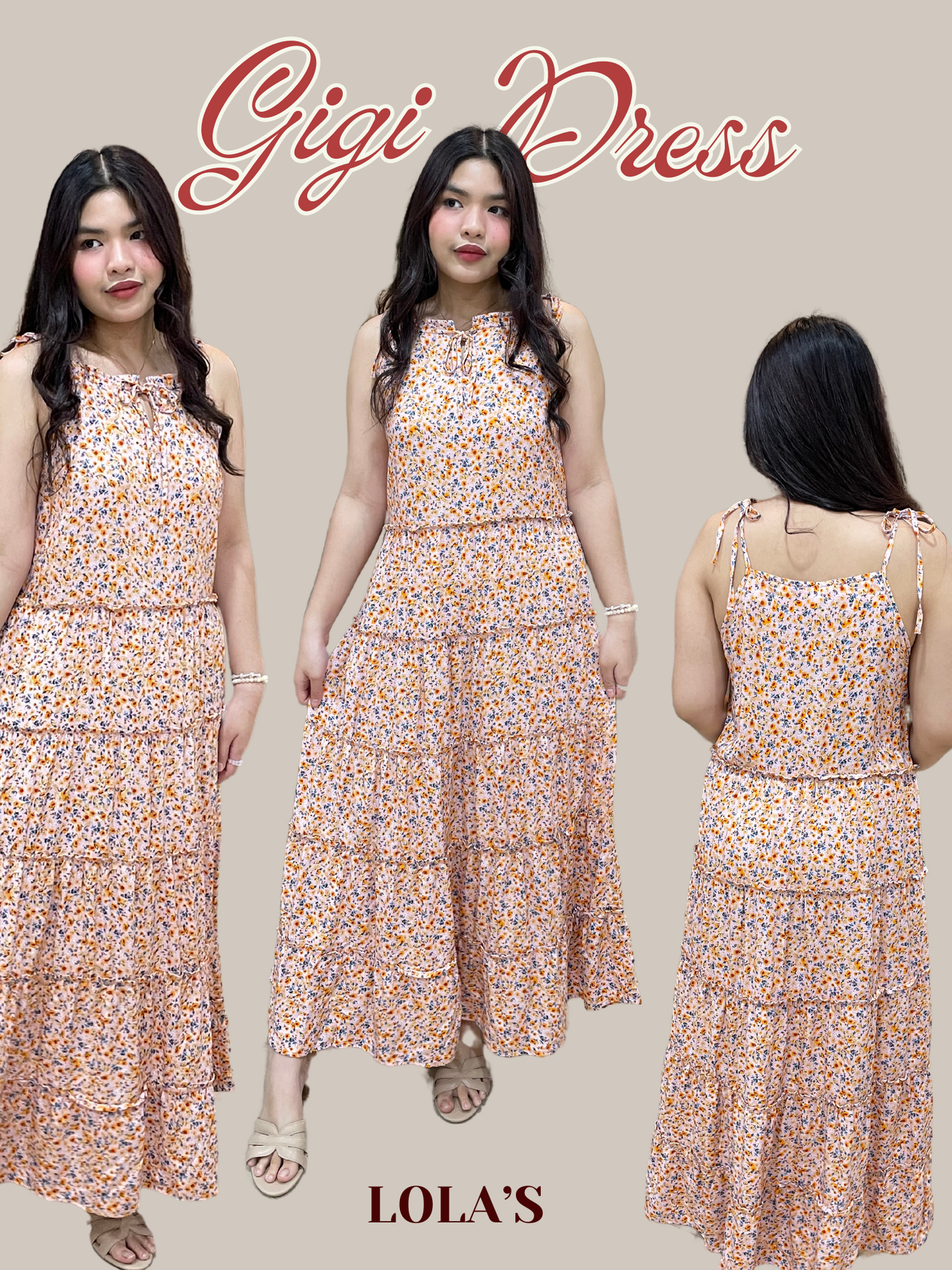 Gigi Dress (Floral Peach)