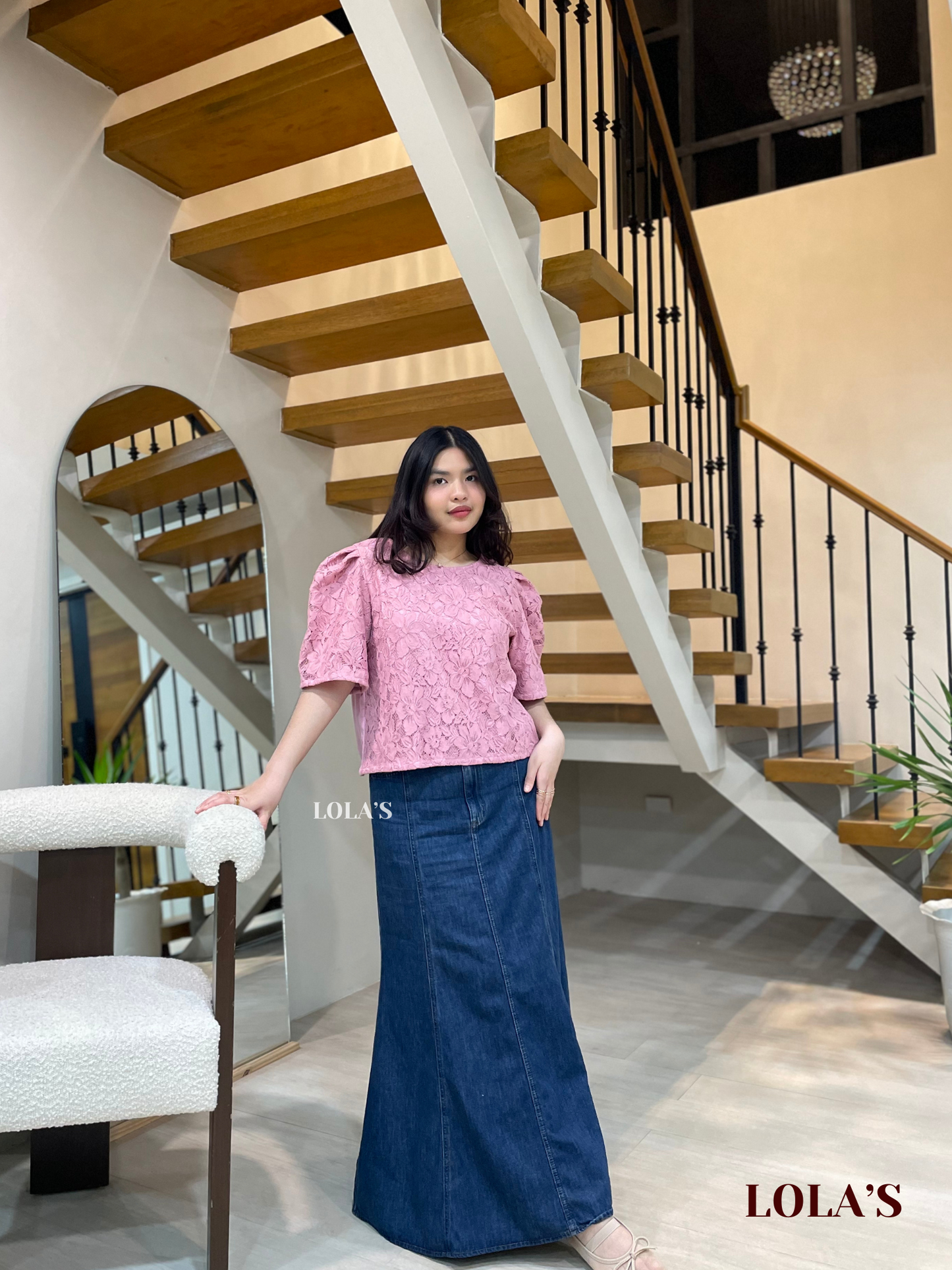 Vivian Top (Old Rose Lace)