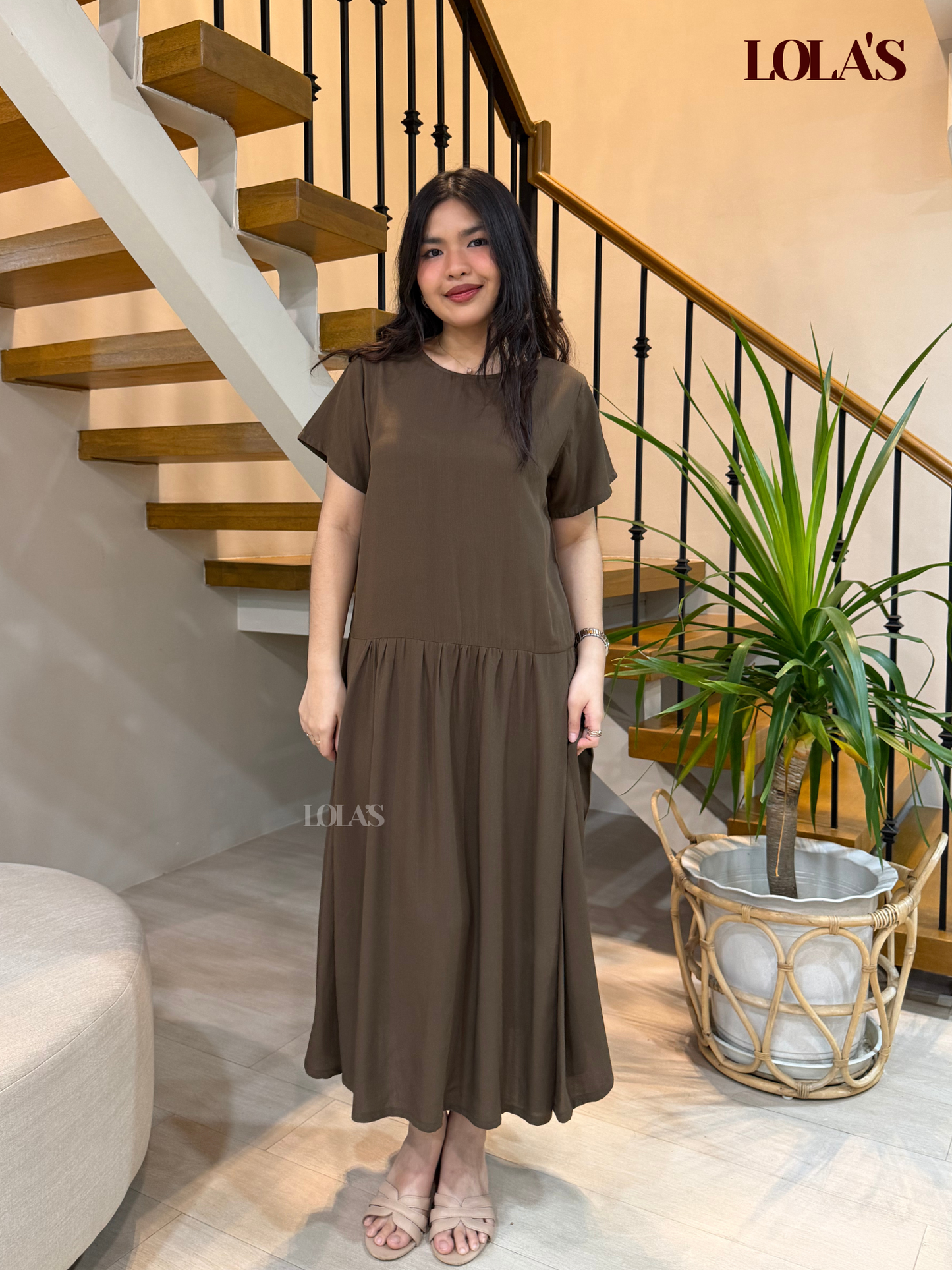 Mina Dress (Cedar Brown)