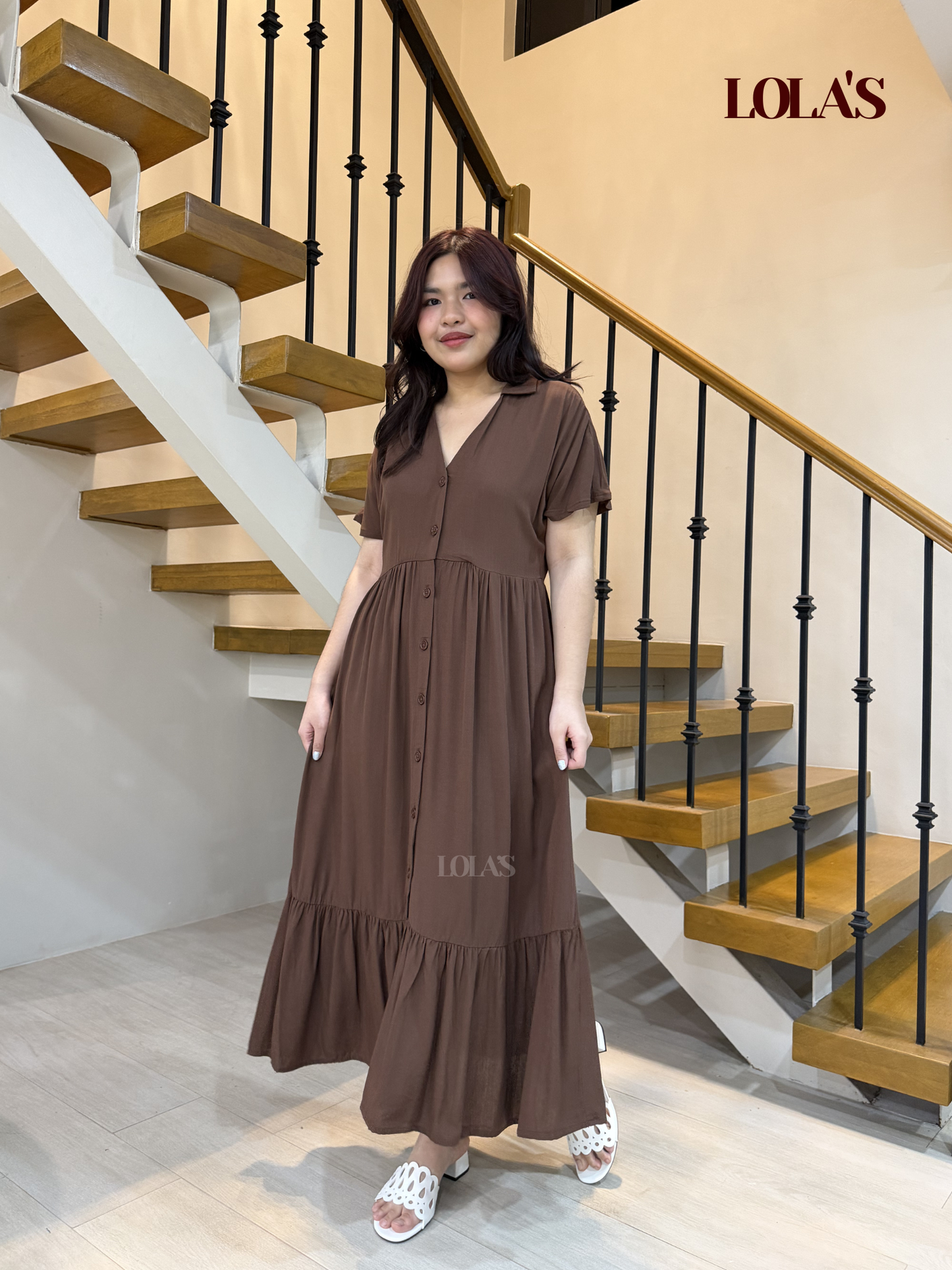 Regine Dress (Chocolate Brown)