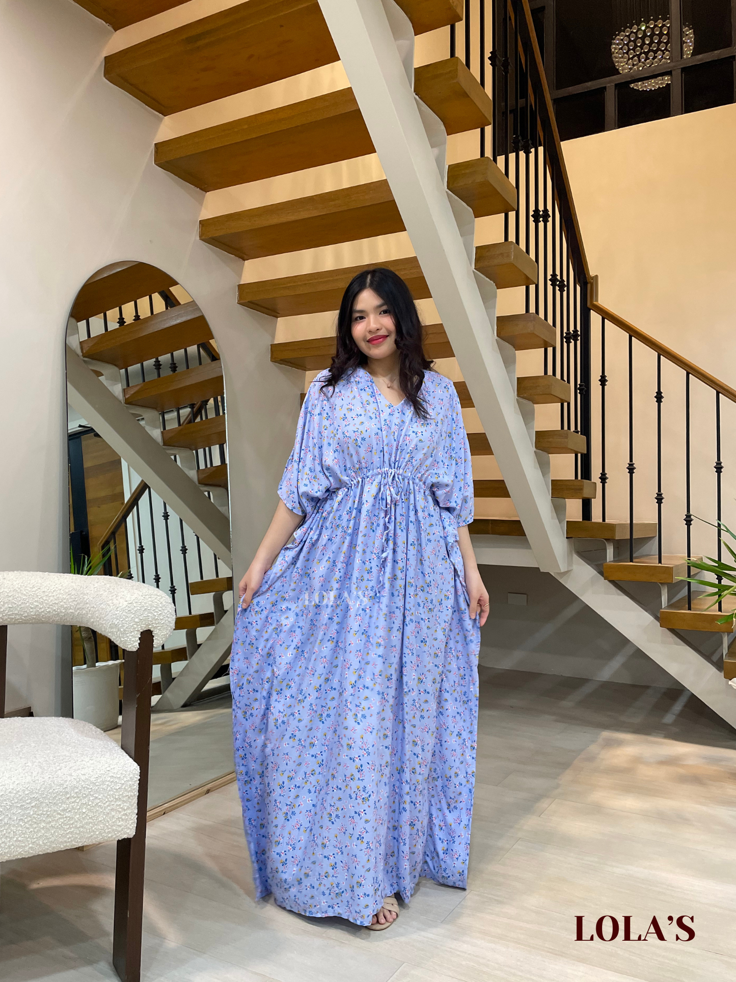 Rowena Dress (Sky Blooms)