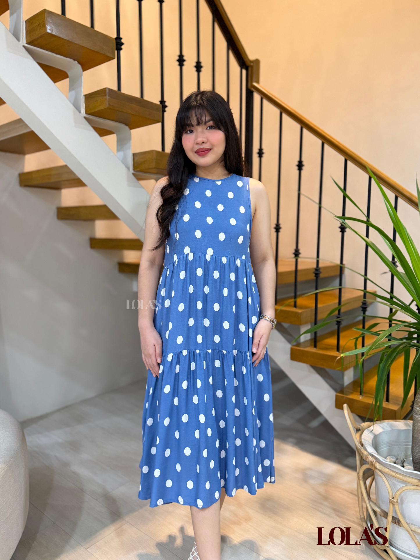 Miles Dress (Blue Polka)