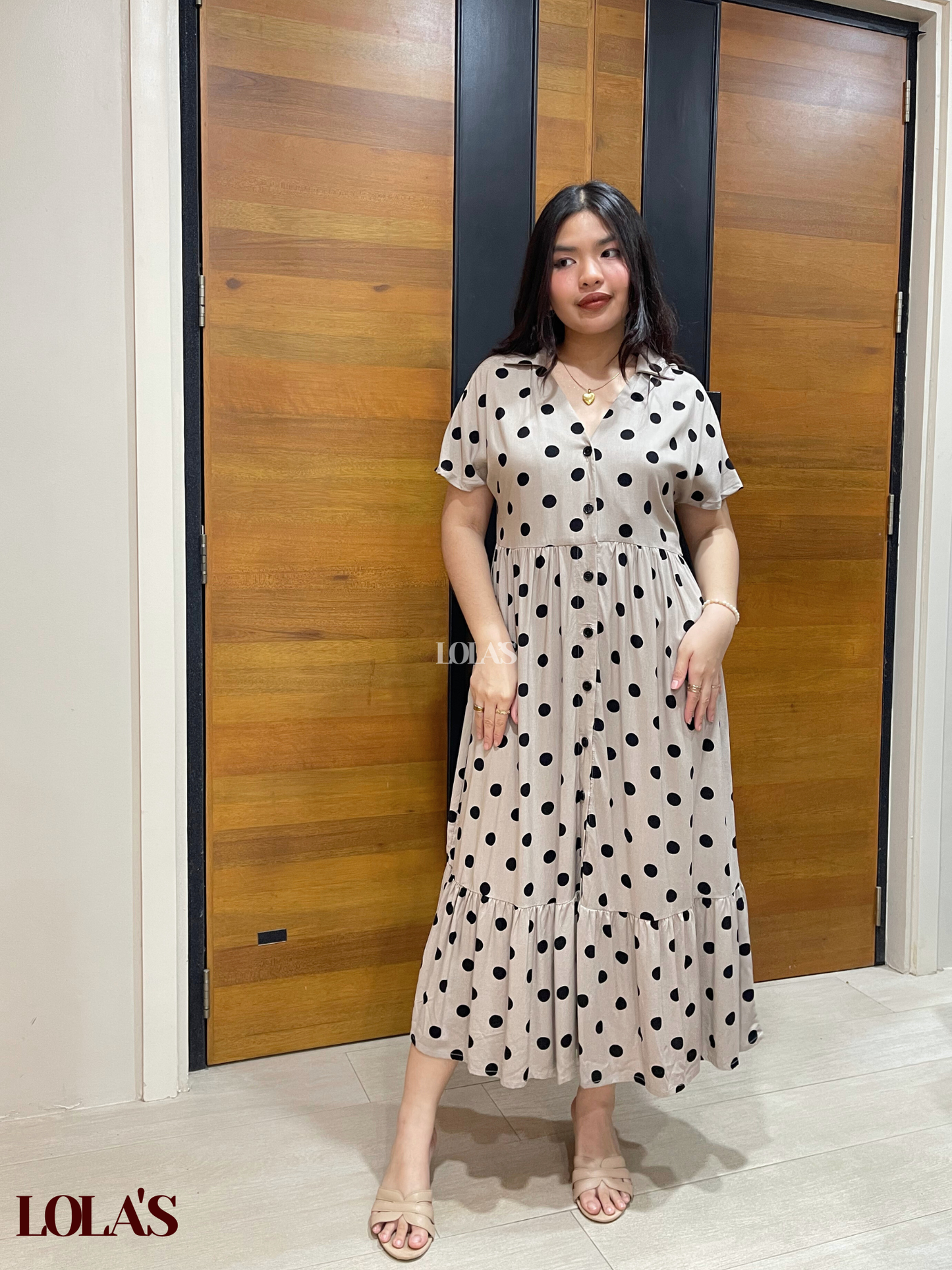 Regine Dress (Granite Polka)