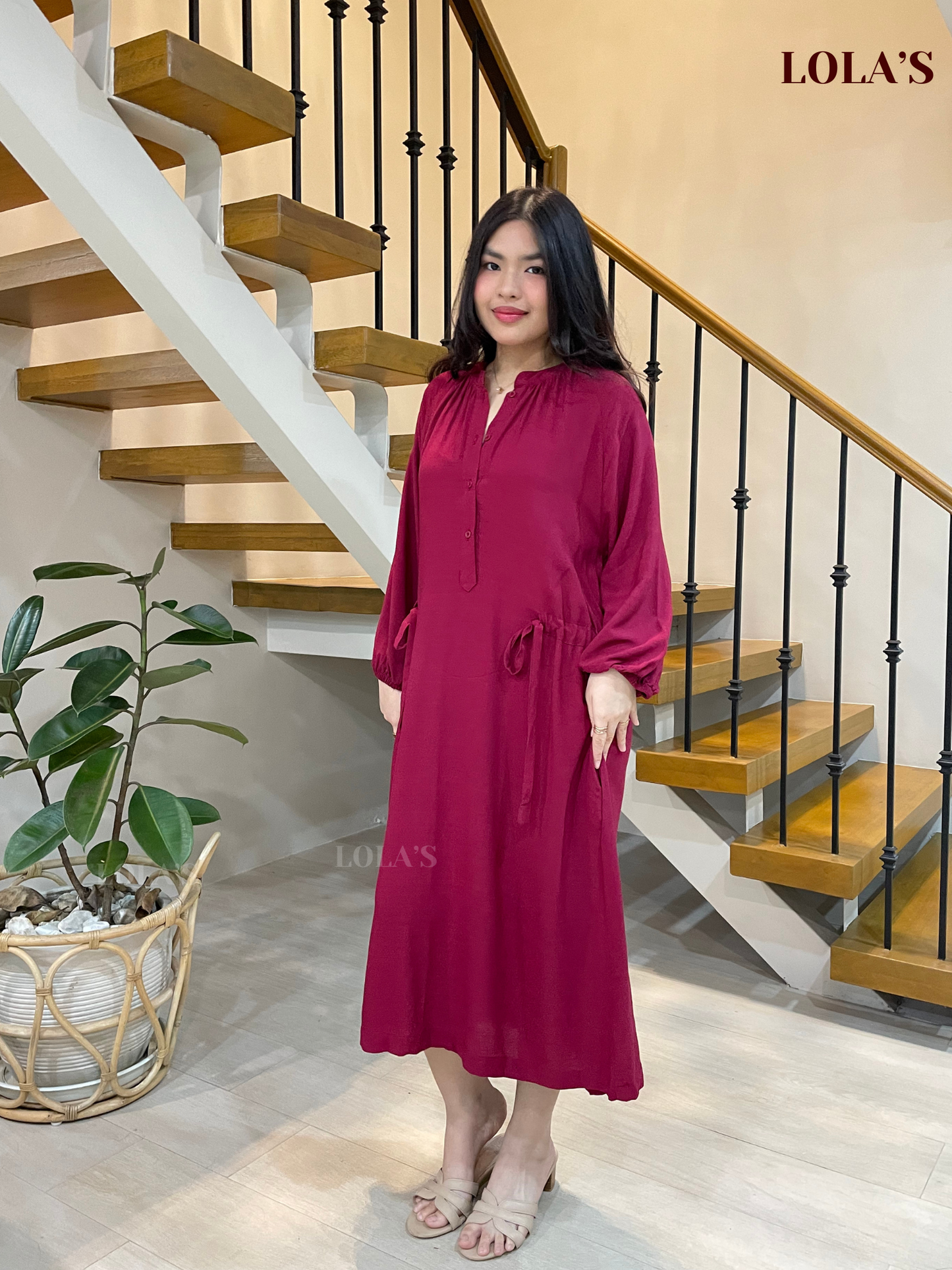 Yara Dress (Maroon)