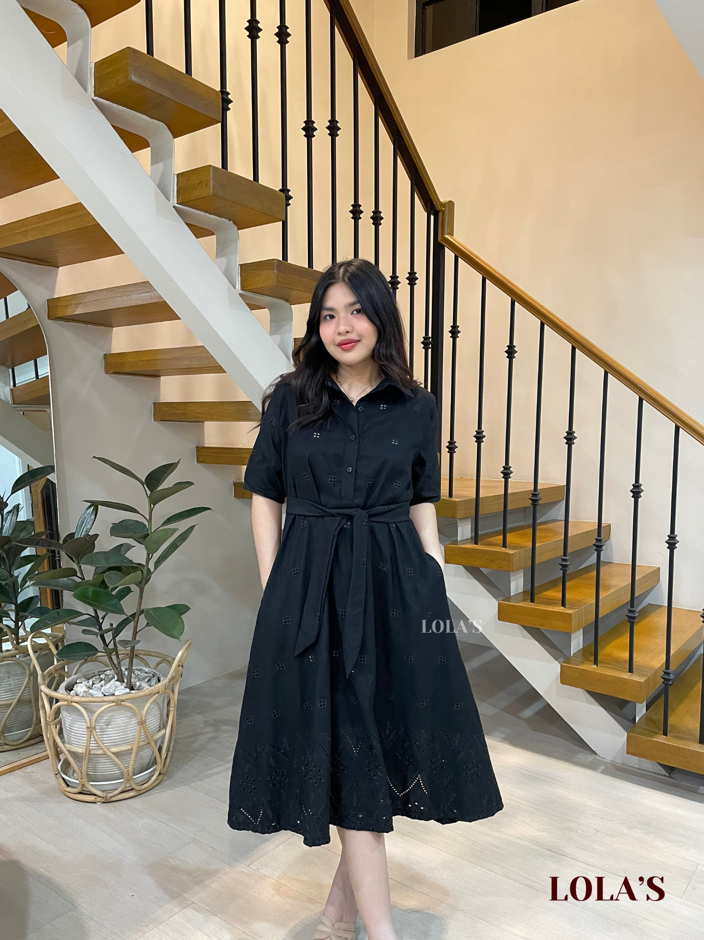 Bianca Dress (Black Eyelet)