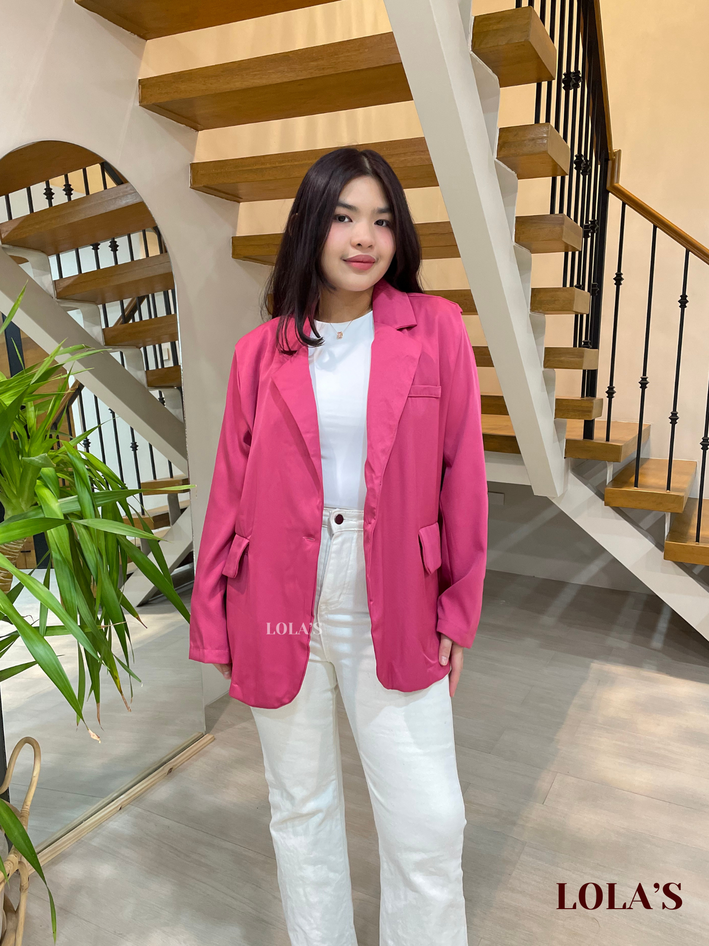 Rhys Oversized Blazer (Barbie Pink)