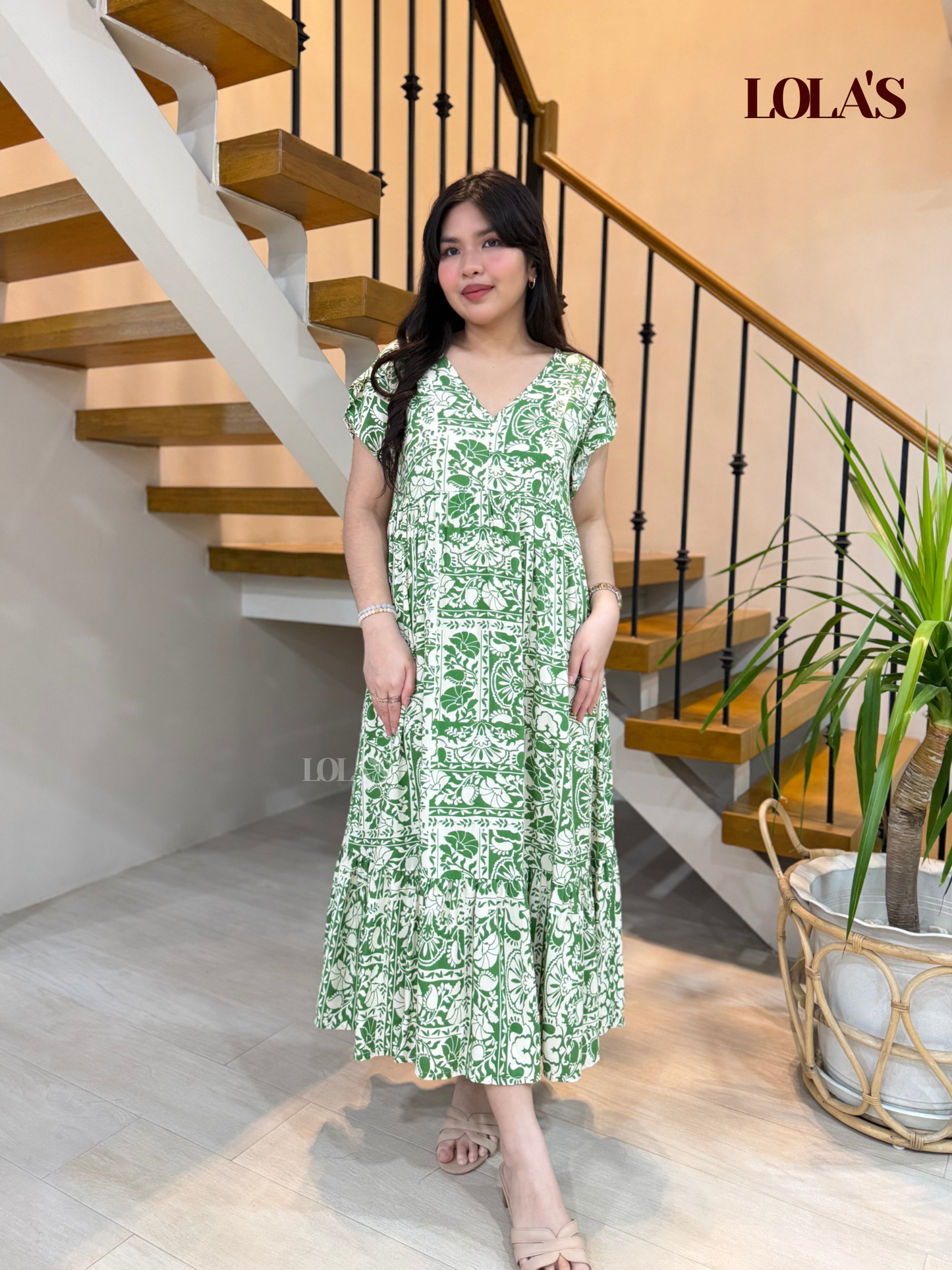 Jane Dress (Green Fan)