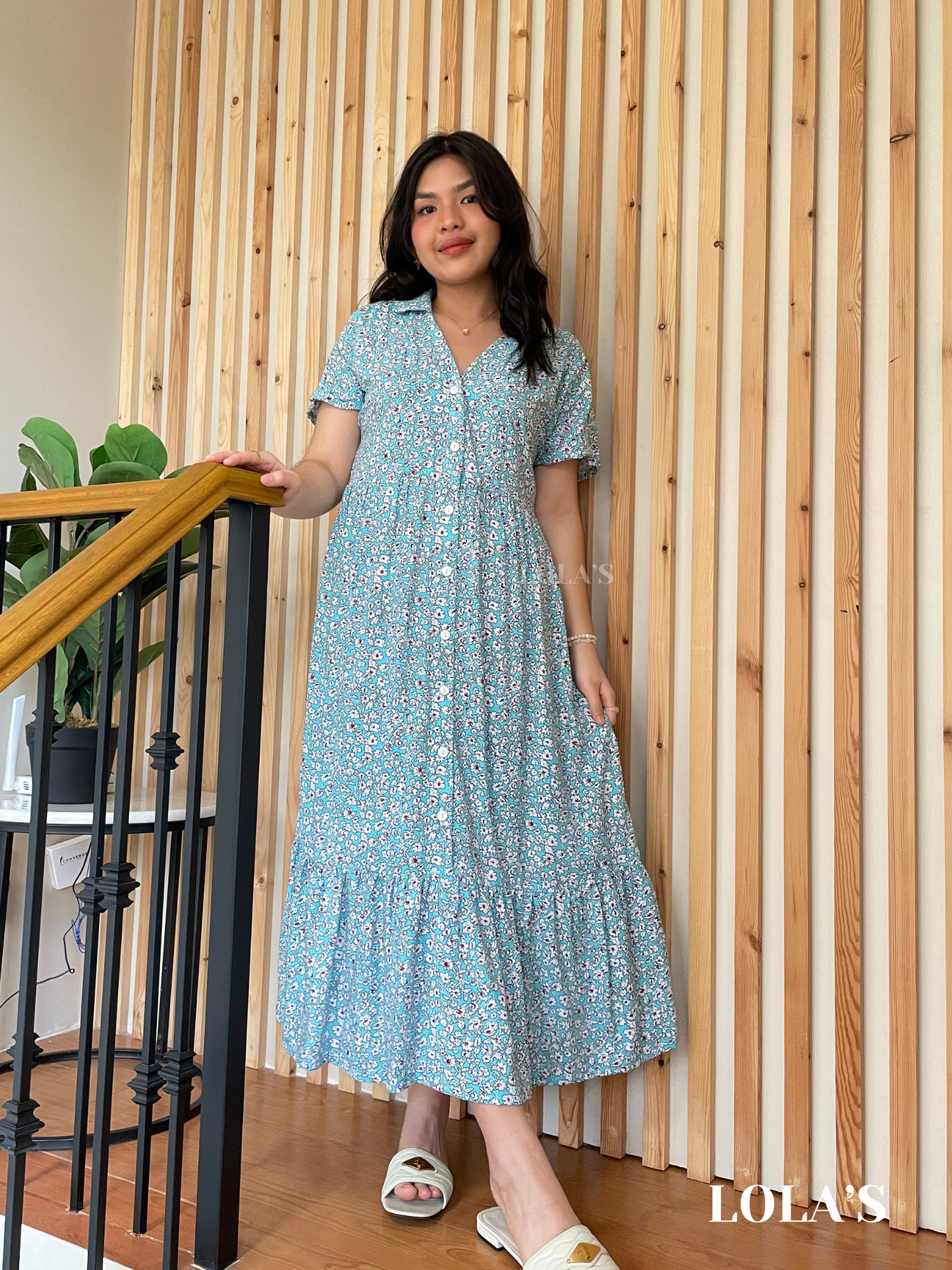 Regine Dress (Sky Blooms)