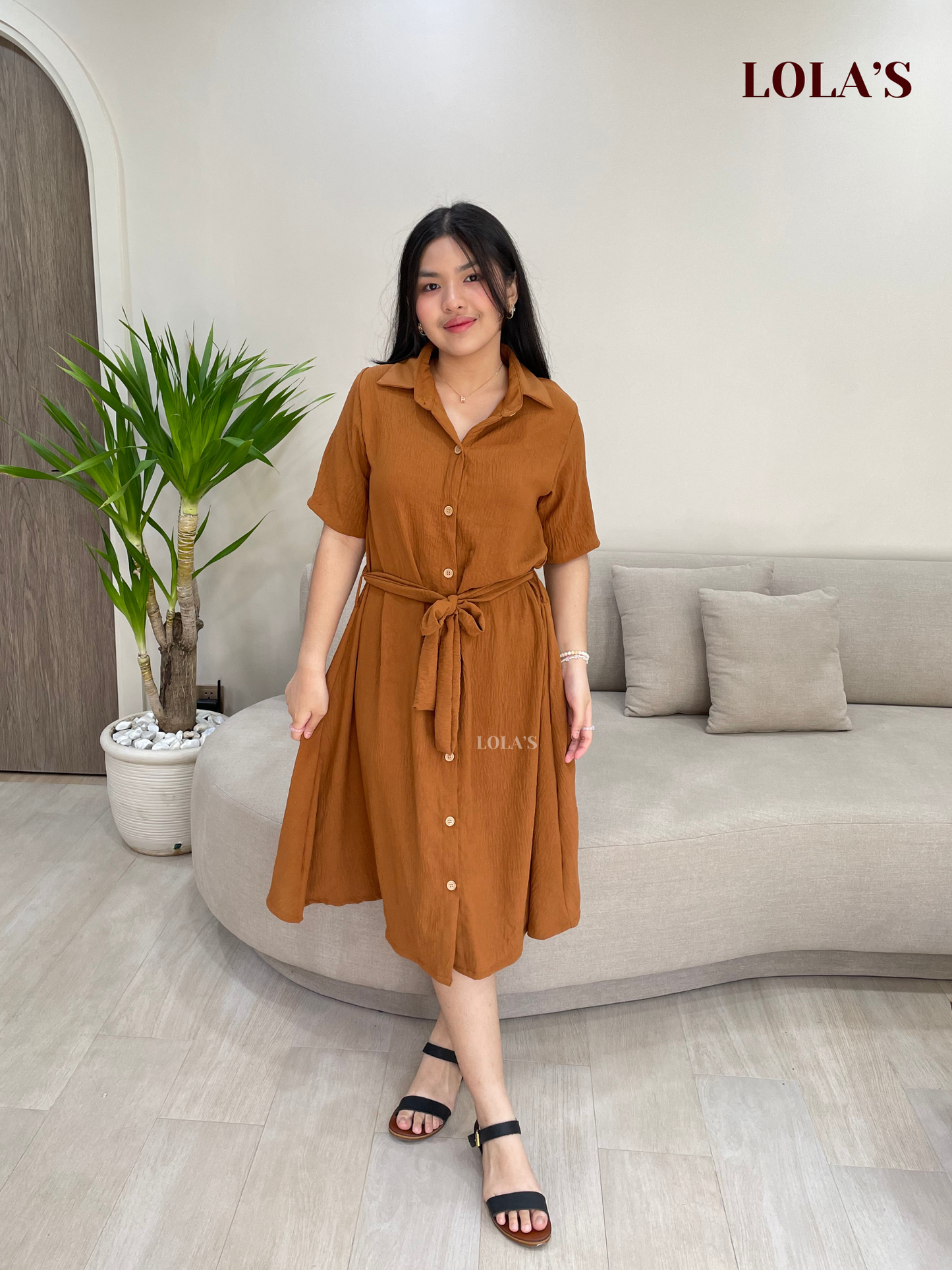 Alexa Polo Dress (Brown)