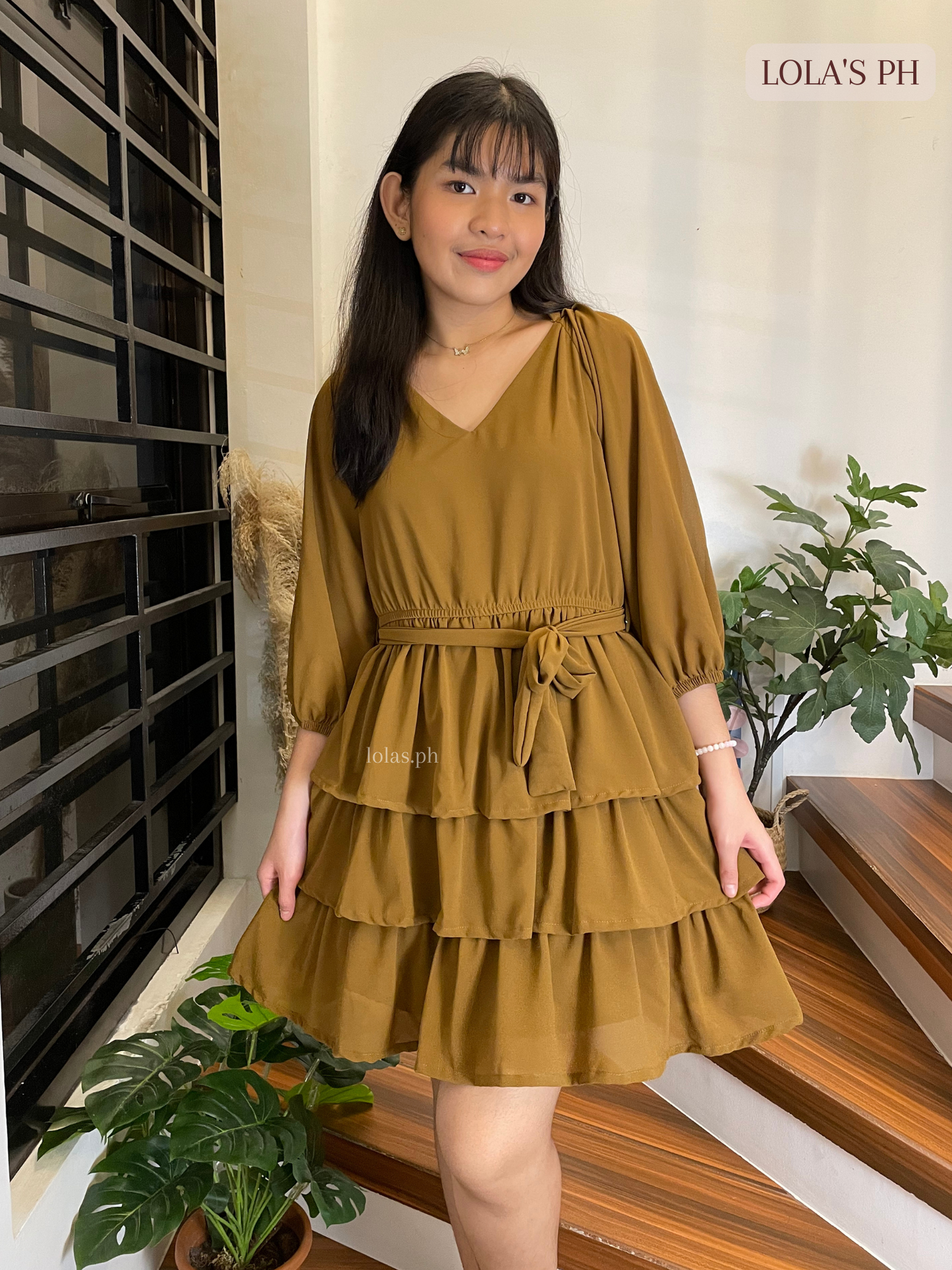 Mathilda Dress (Golden Brown)