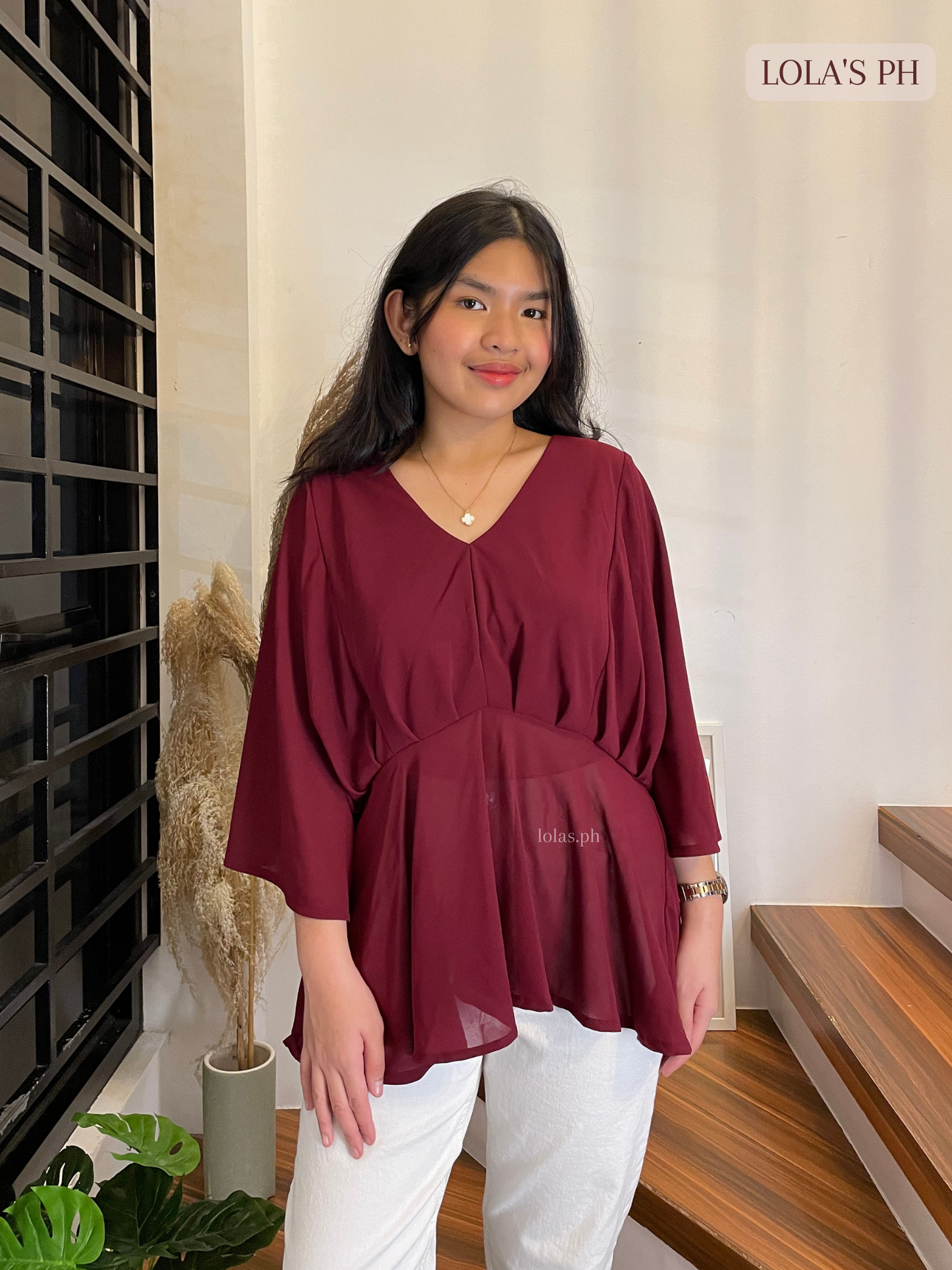 Melissa Blouse (Maroon)