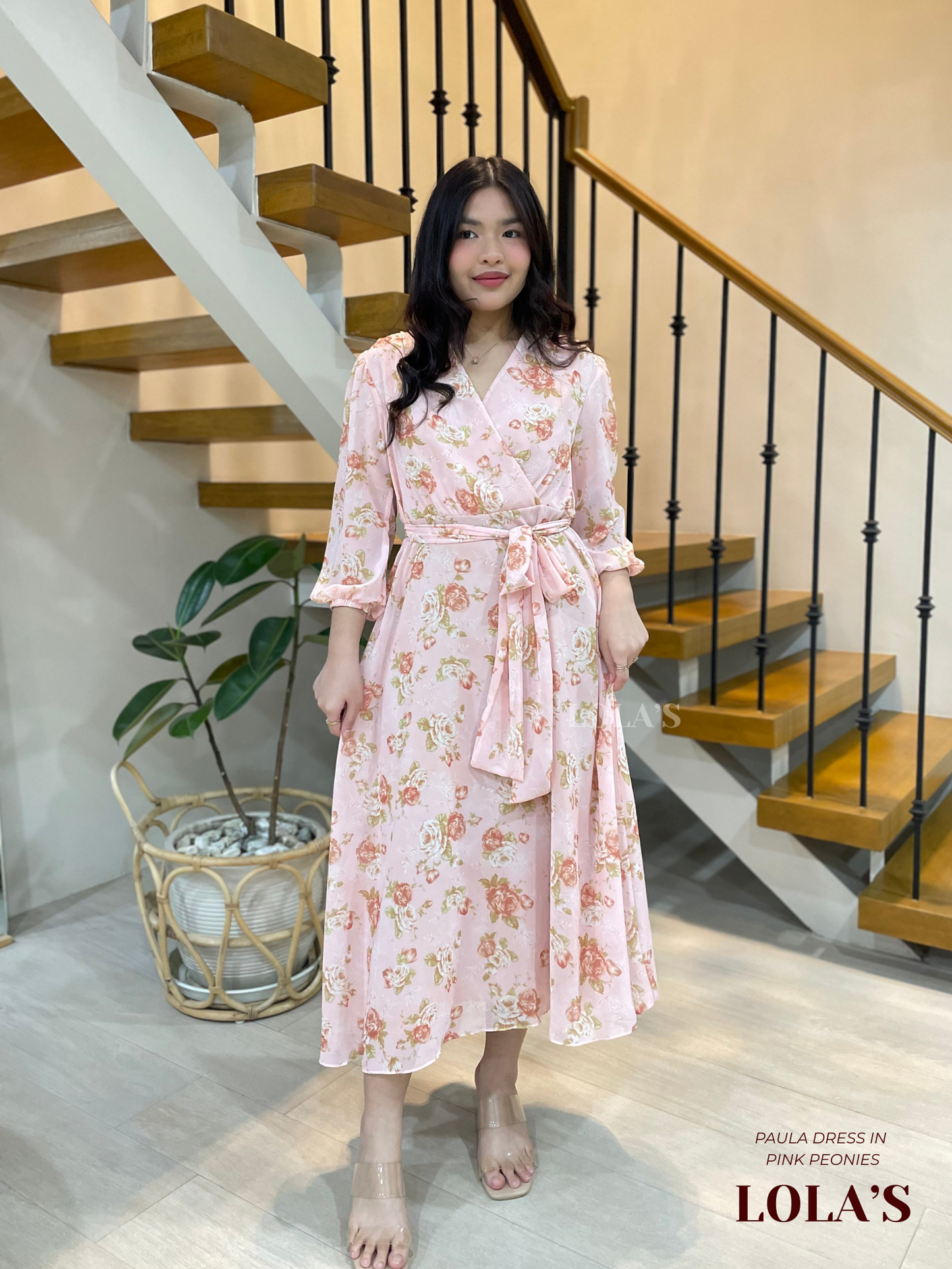 Paula Dress (Pink Peonies)