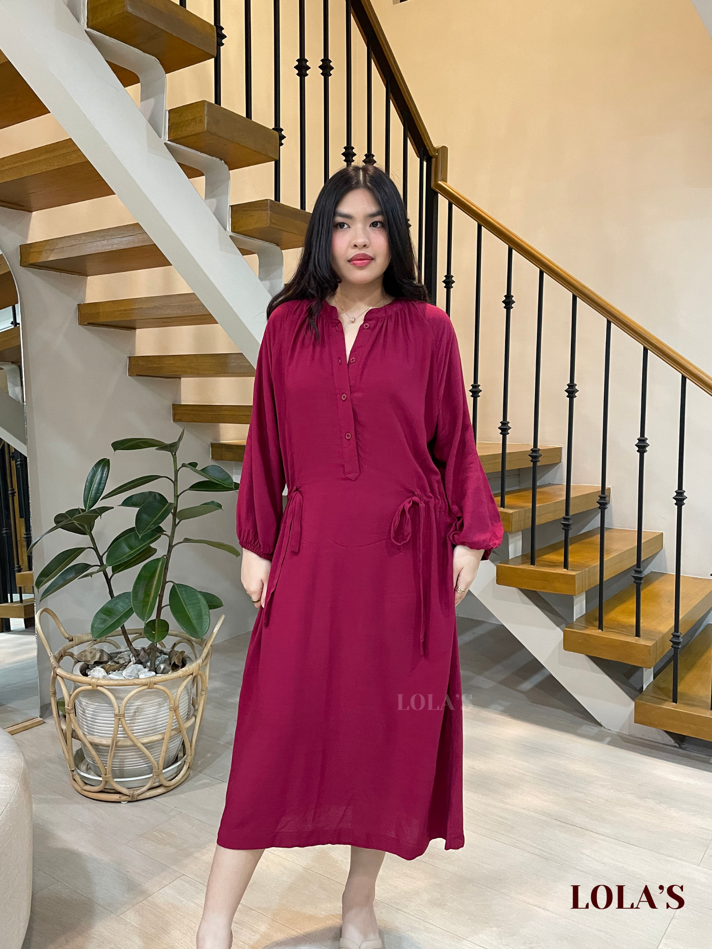 Yara Dress (Maroon)