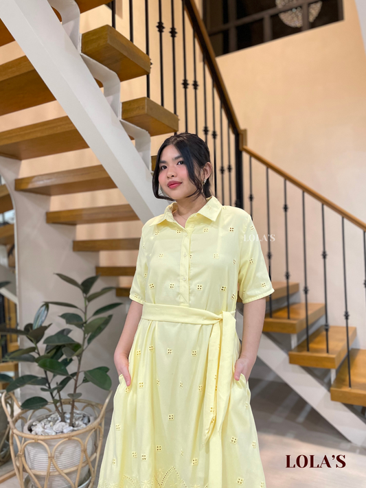 Bianca Dress (Lemon Eyelet)