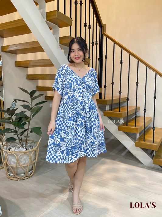 Klarisse Dress (Retro Blue)