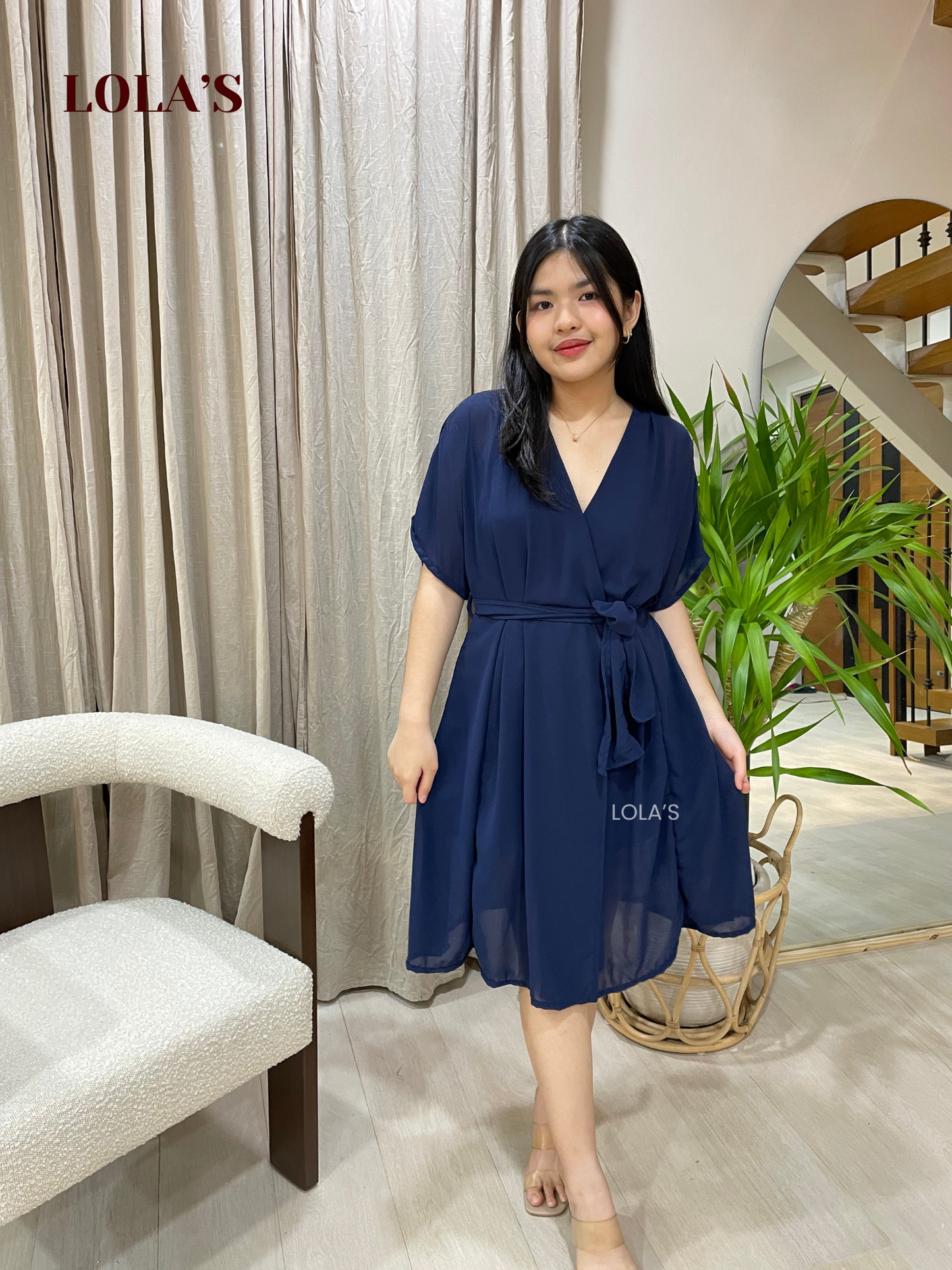 Linda Dress (Navy Blue)