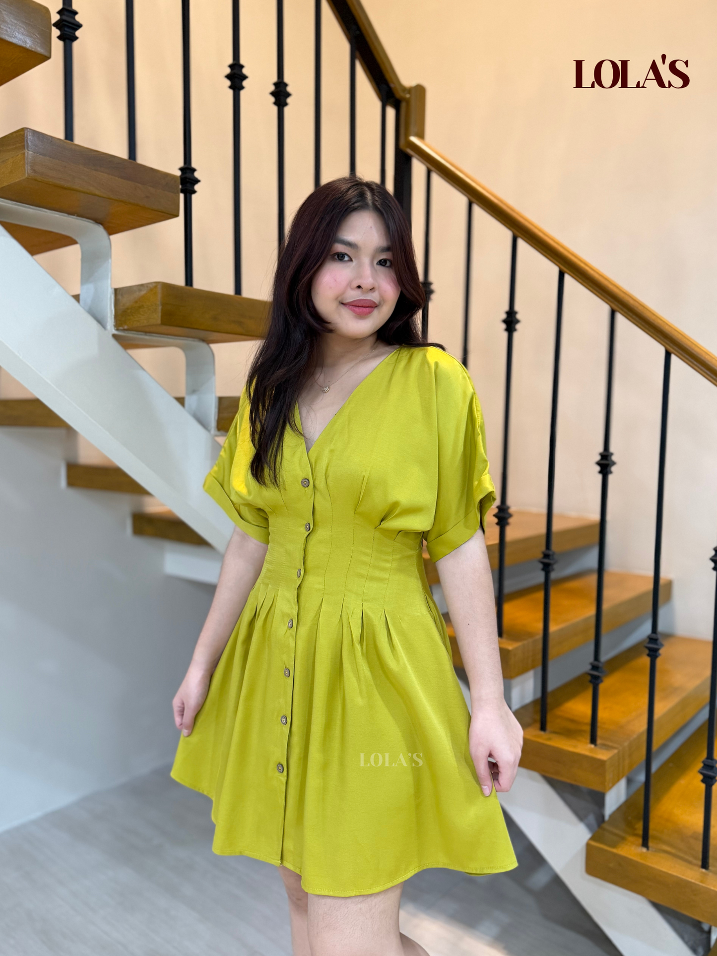 Felicia Dress (Olive Yellow)