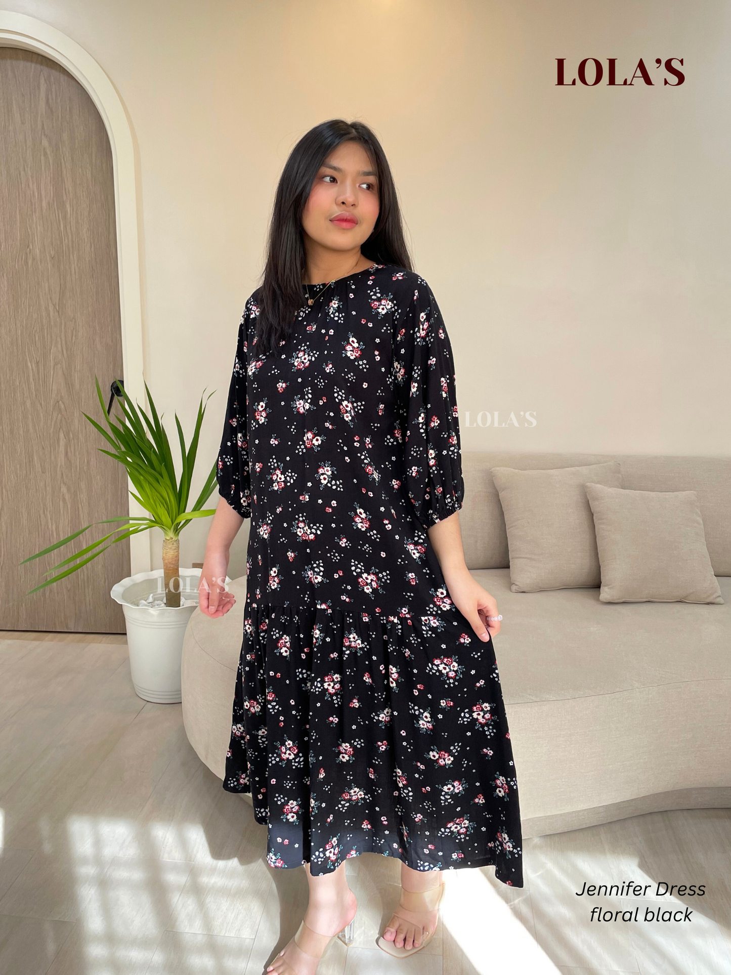 Jennifer Dress (Floral Black)