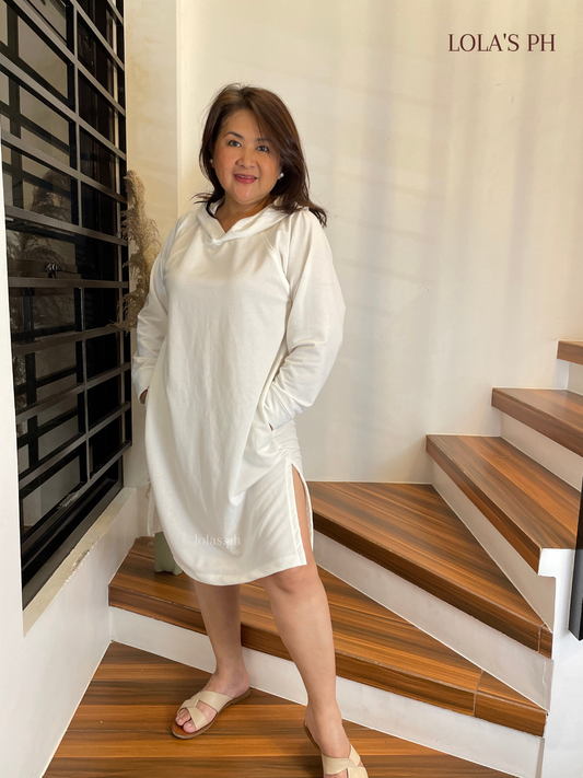 Hoodie Dress (White)