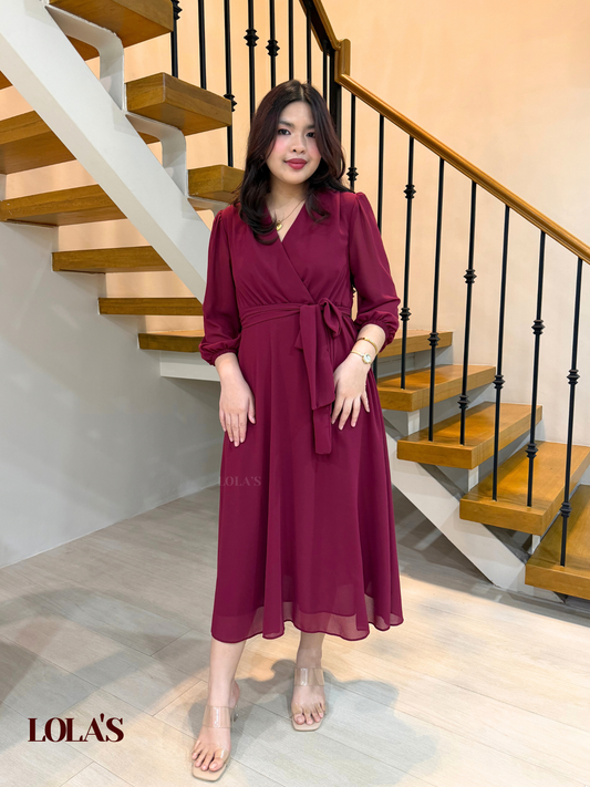 Paula Dress (Burgundy)