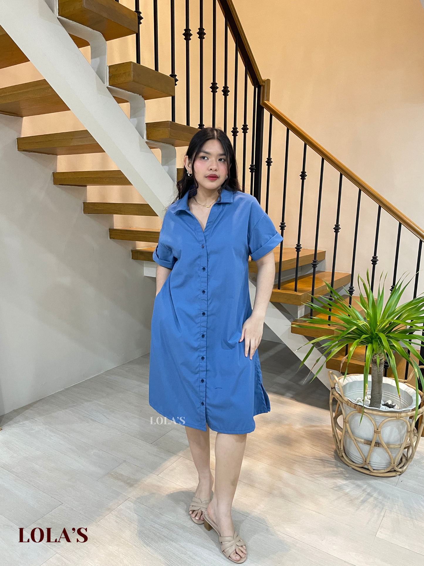 Kelsey Polo Dress (New Cerulean Blue)