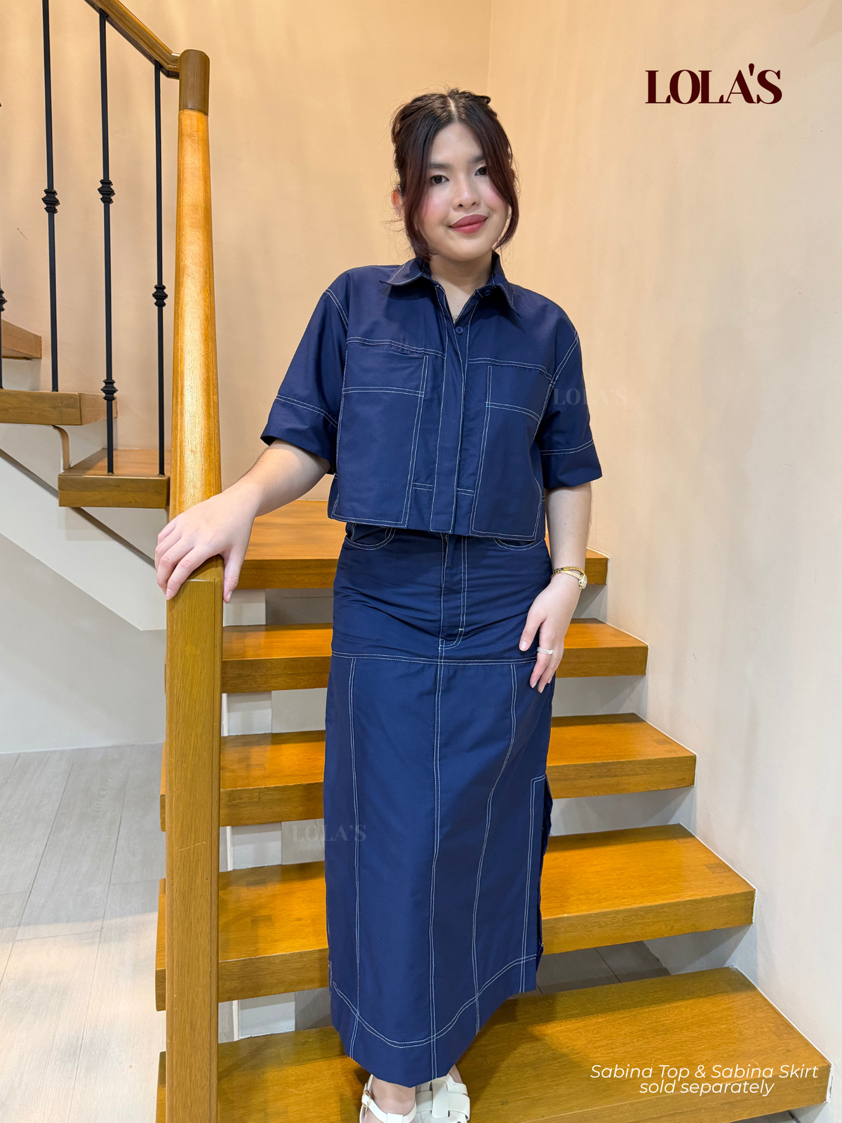 Sabina Top (Navy Blue)