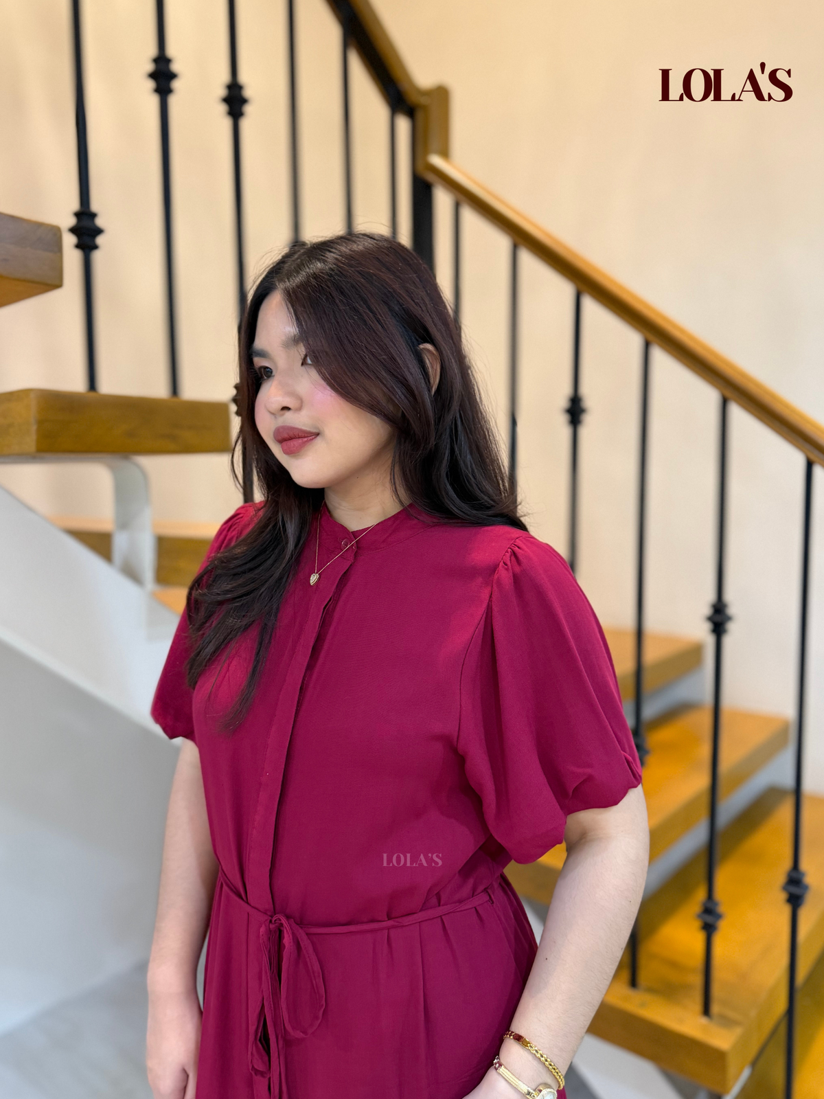 Martha Dress (Maroon)