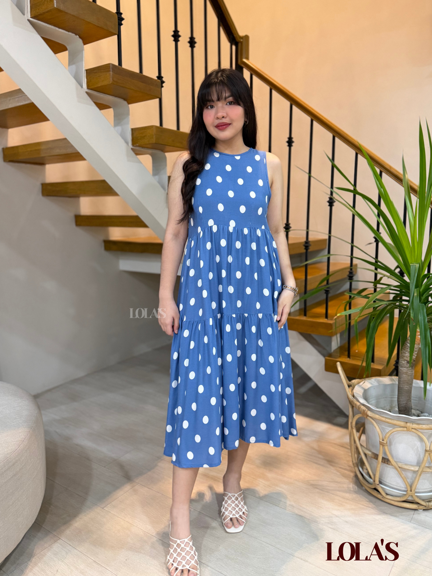 Miles Dress (Blue Polka)