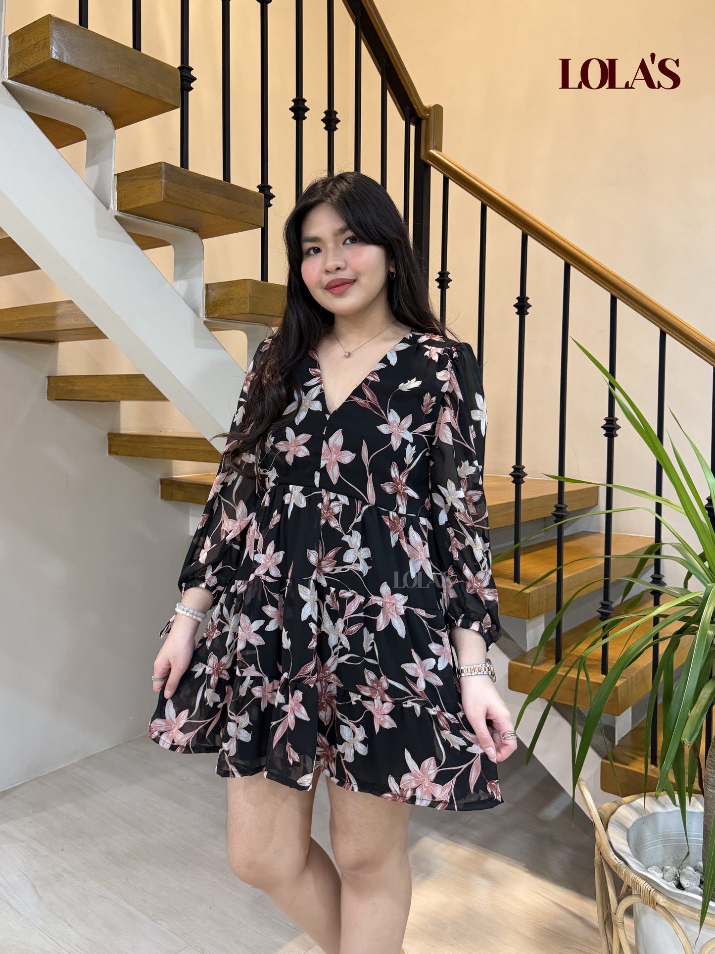 Monina Dress (Black Blossom)