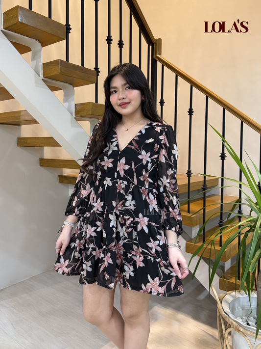 Monina Dress (Black Blossom)