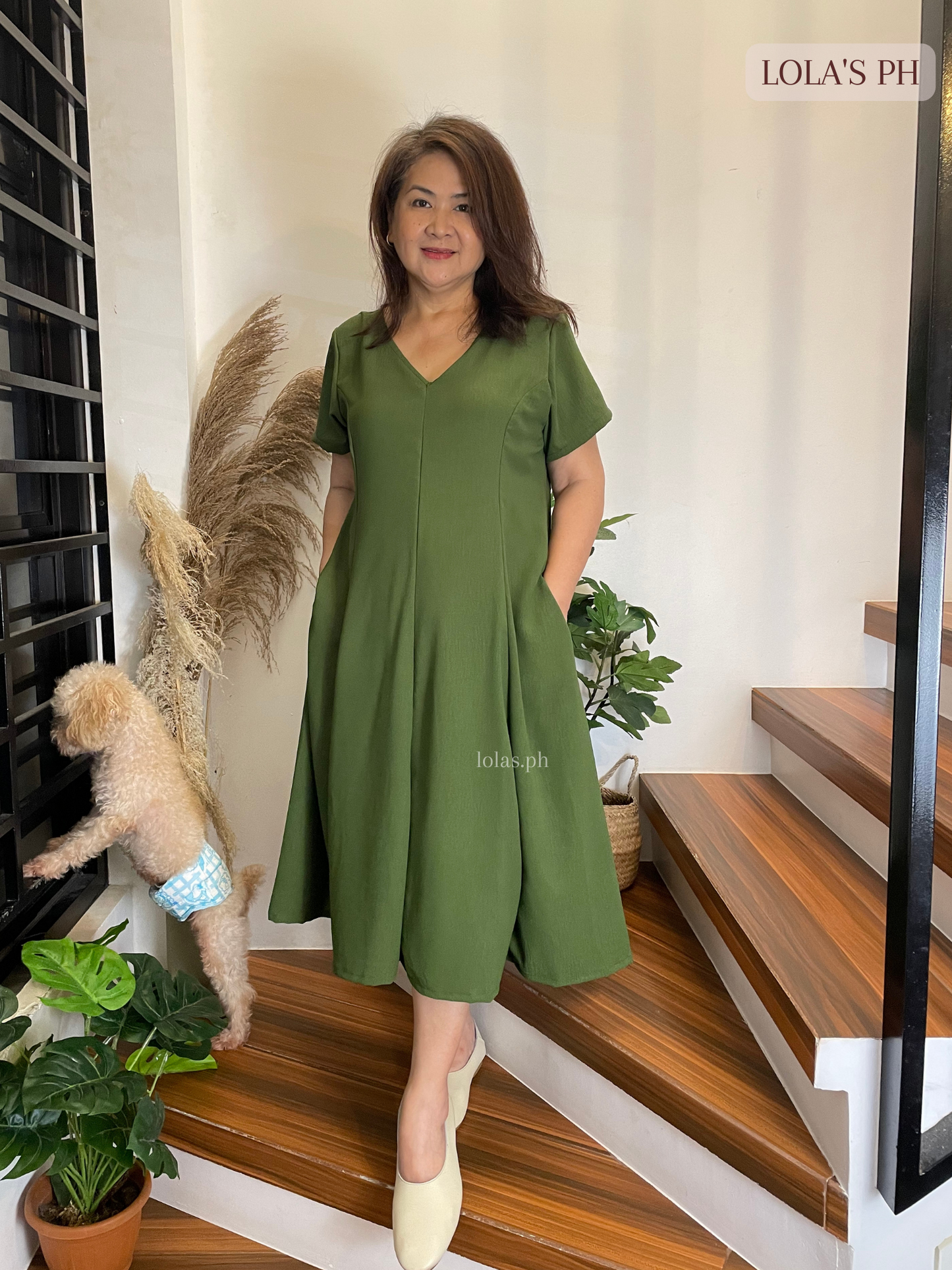 Reema Dress (Forest Green)