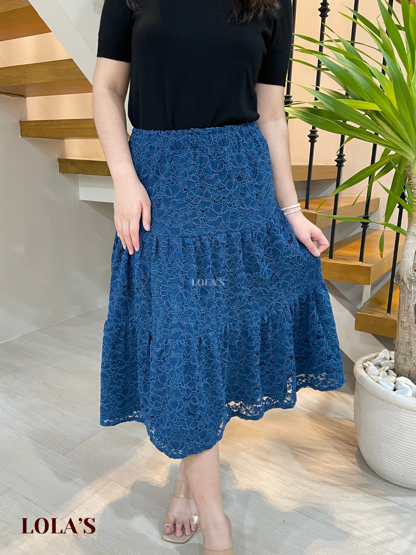 Penelope Skirt (Blue Green Lace)