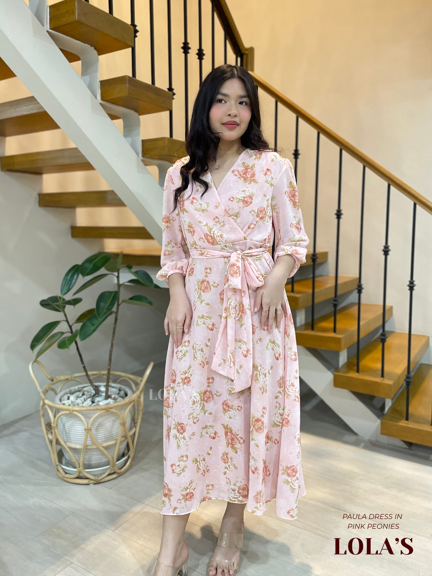 Paula Dress (Pink Peonies)