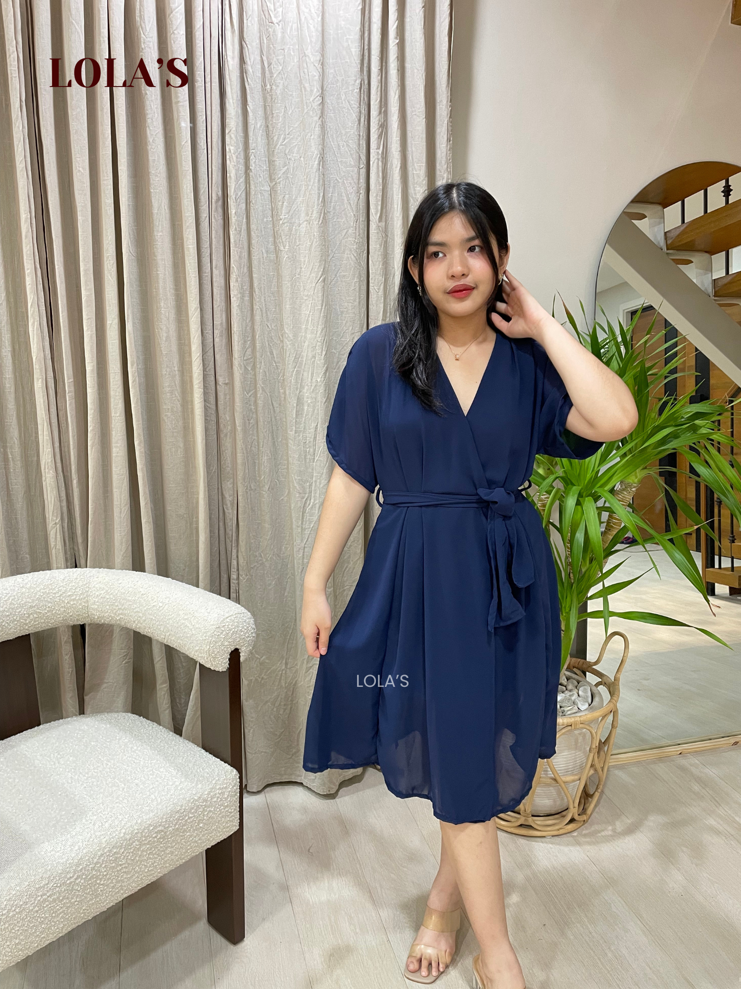 Linda Dress (Navy Blue)