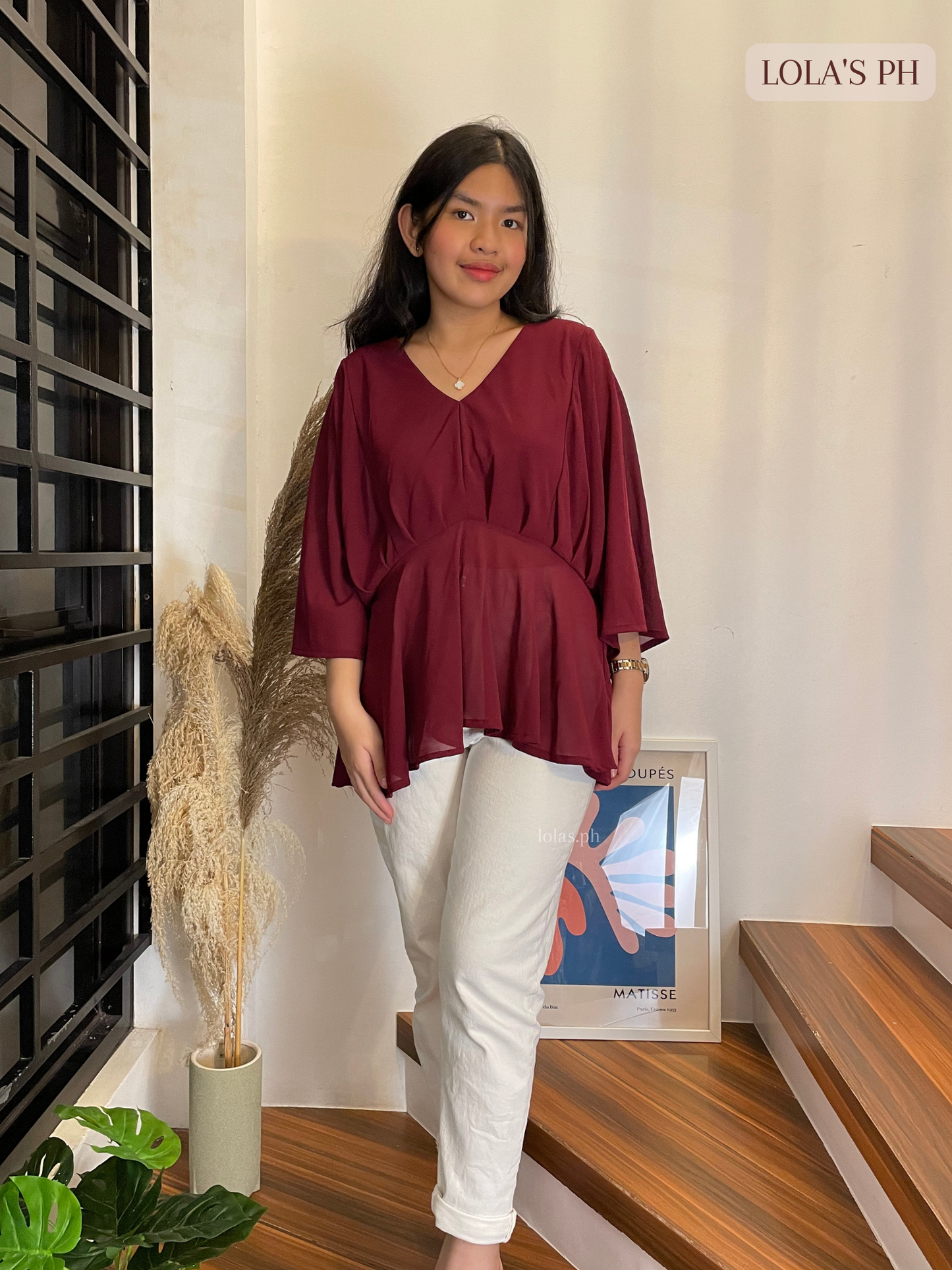 Melissa Blouse (Maroon)