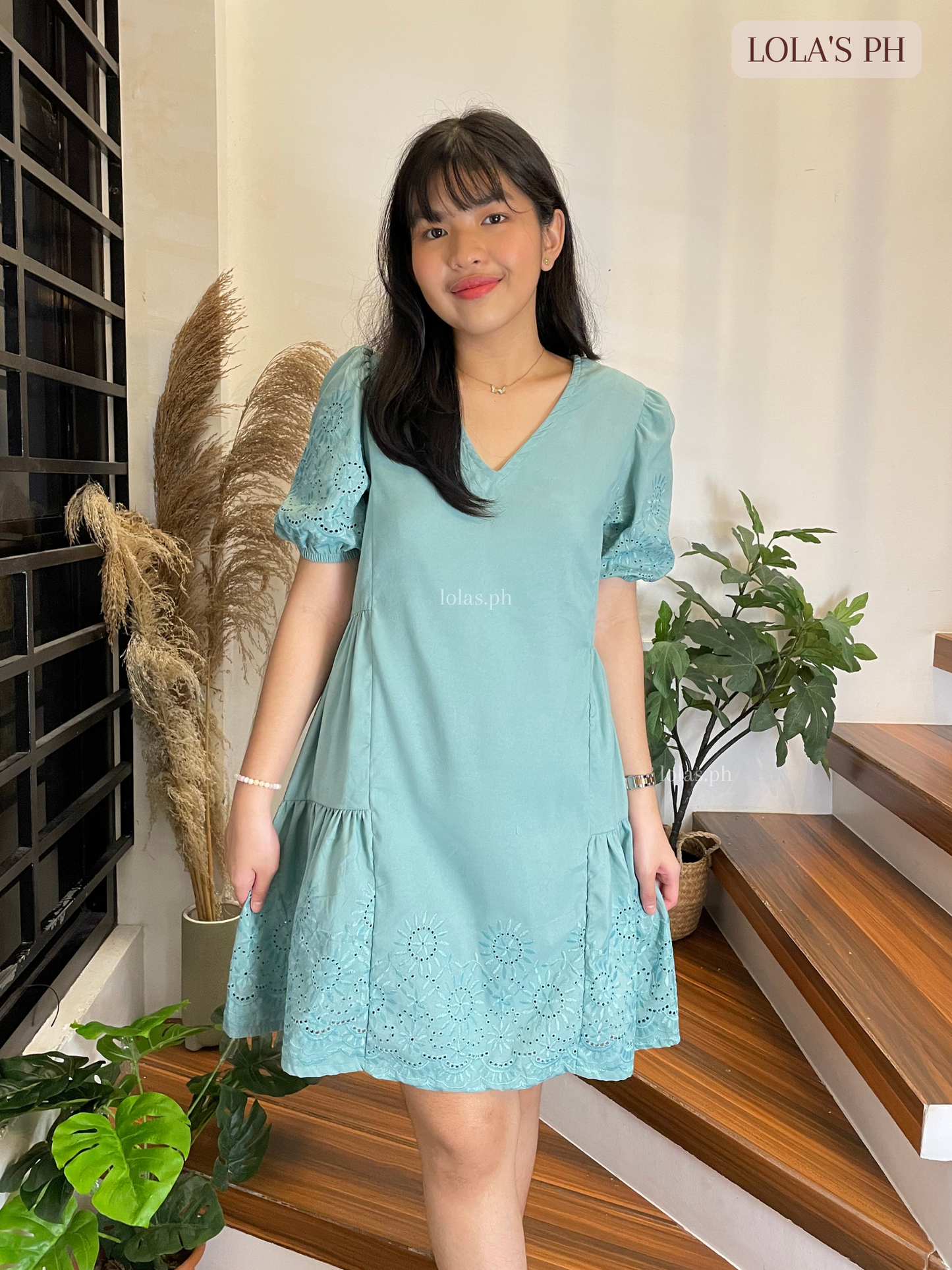 Jaegen Dress (Mint Eyelet)