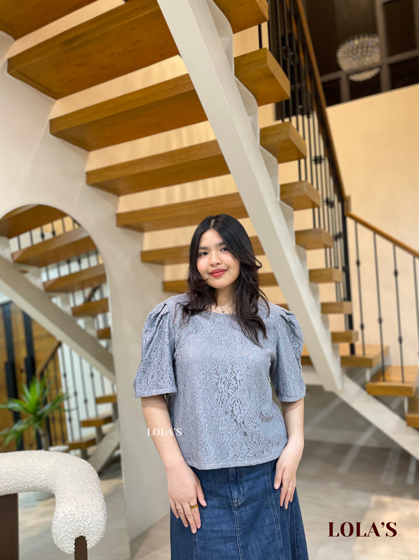 Vivian Top (Gray Lace)
