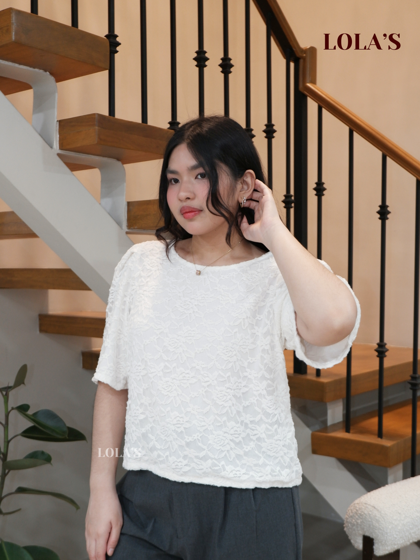 Vivian Top (White Primrose Lace)