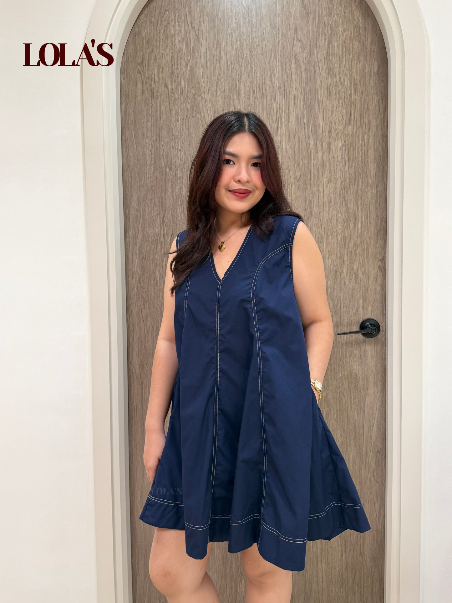 Victoria Dress (Navy Blue)