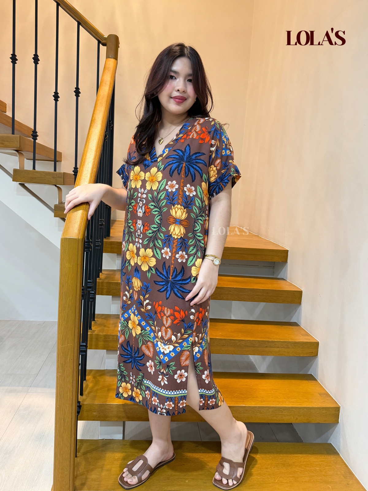 Coco Dress (Brown Tropics)