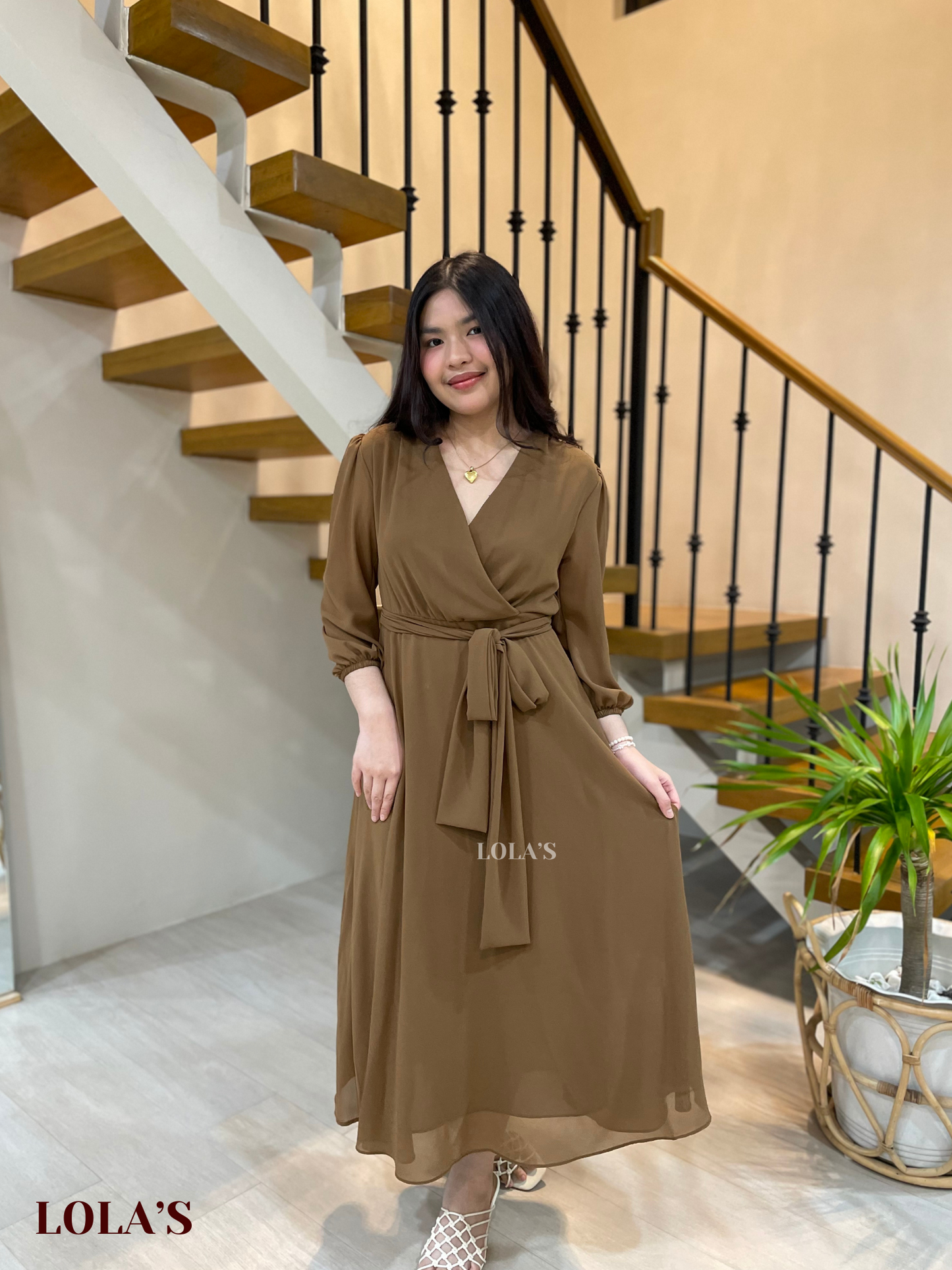 Paula Dress (Cedar Brown)