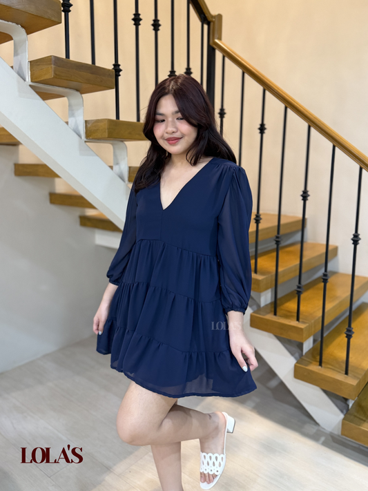 Monina Dress (Navy Blue)