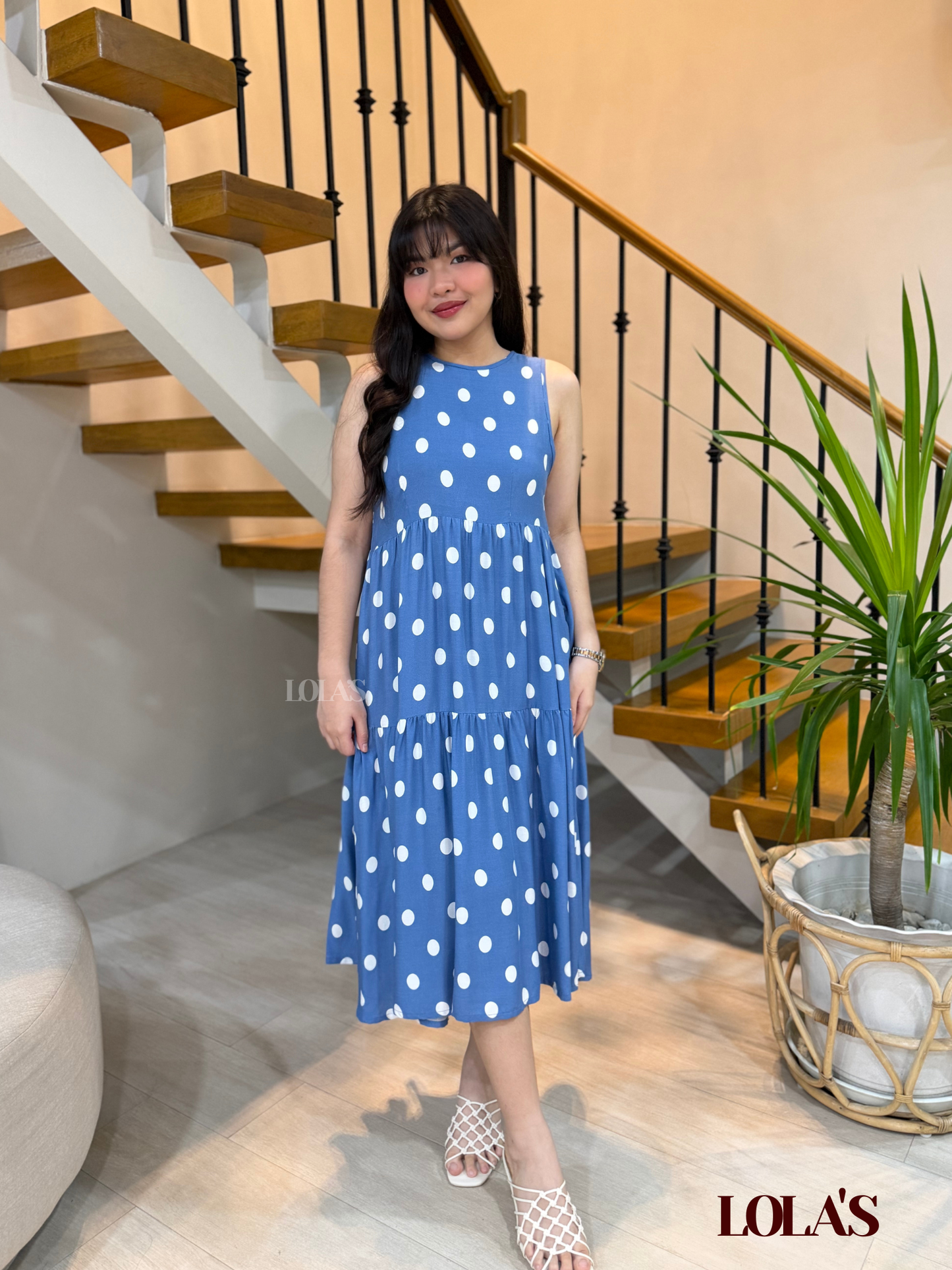 Miles Dress (Blue Polka)