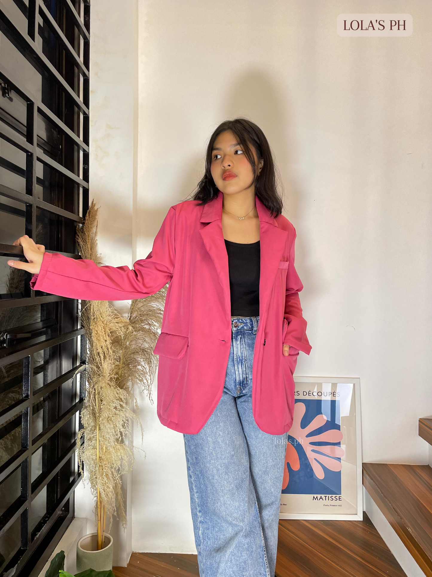 Rhys Oversized Blazer (Barbie Pink)