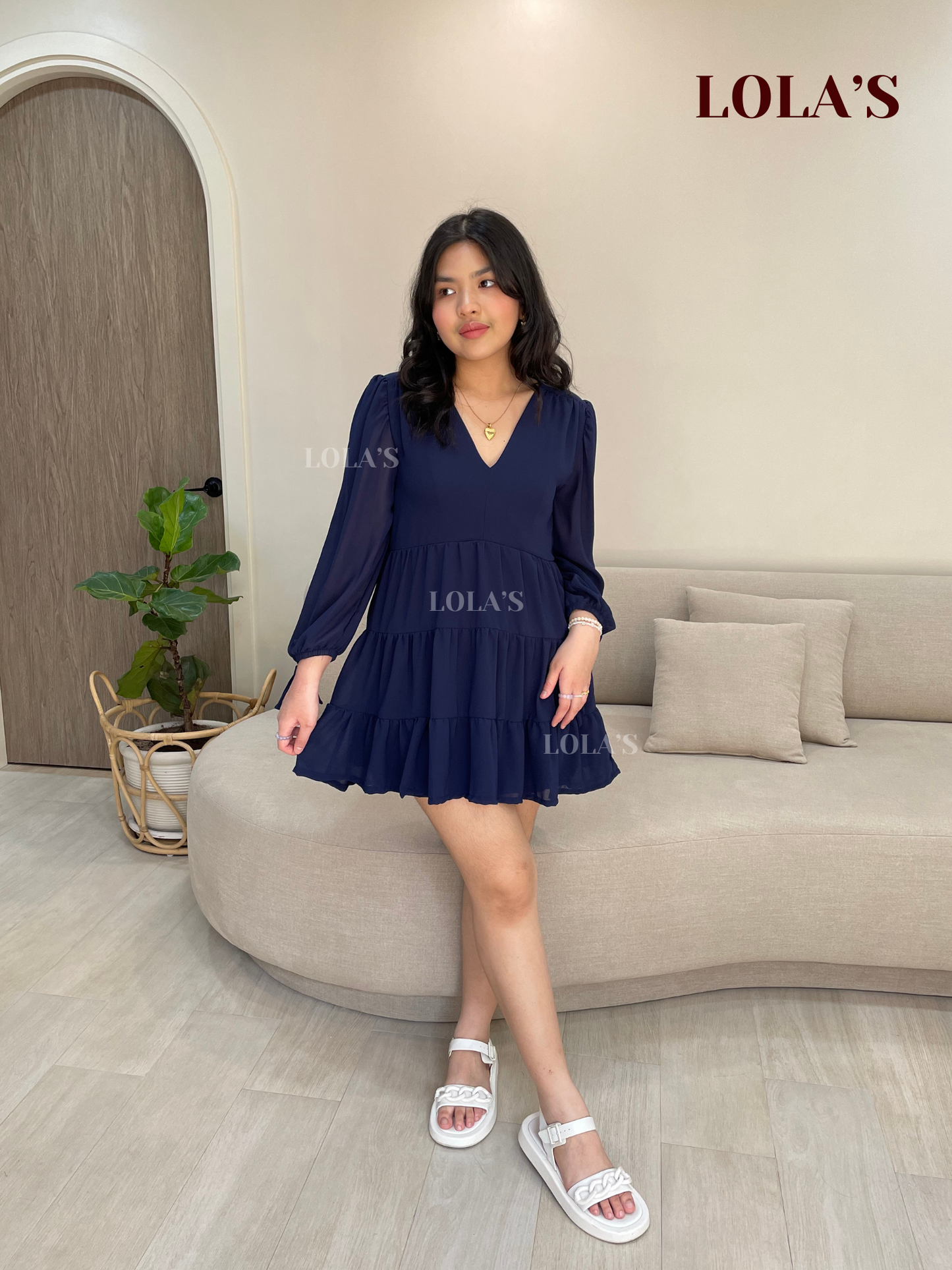 Monina Dress (Navy Blue)